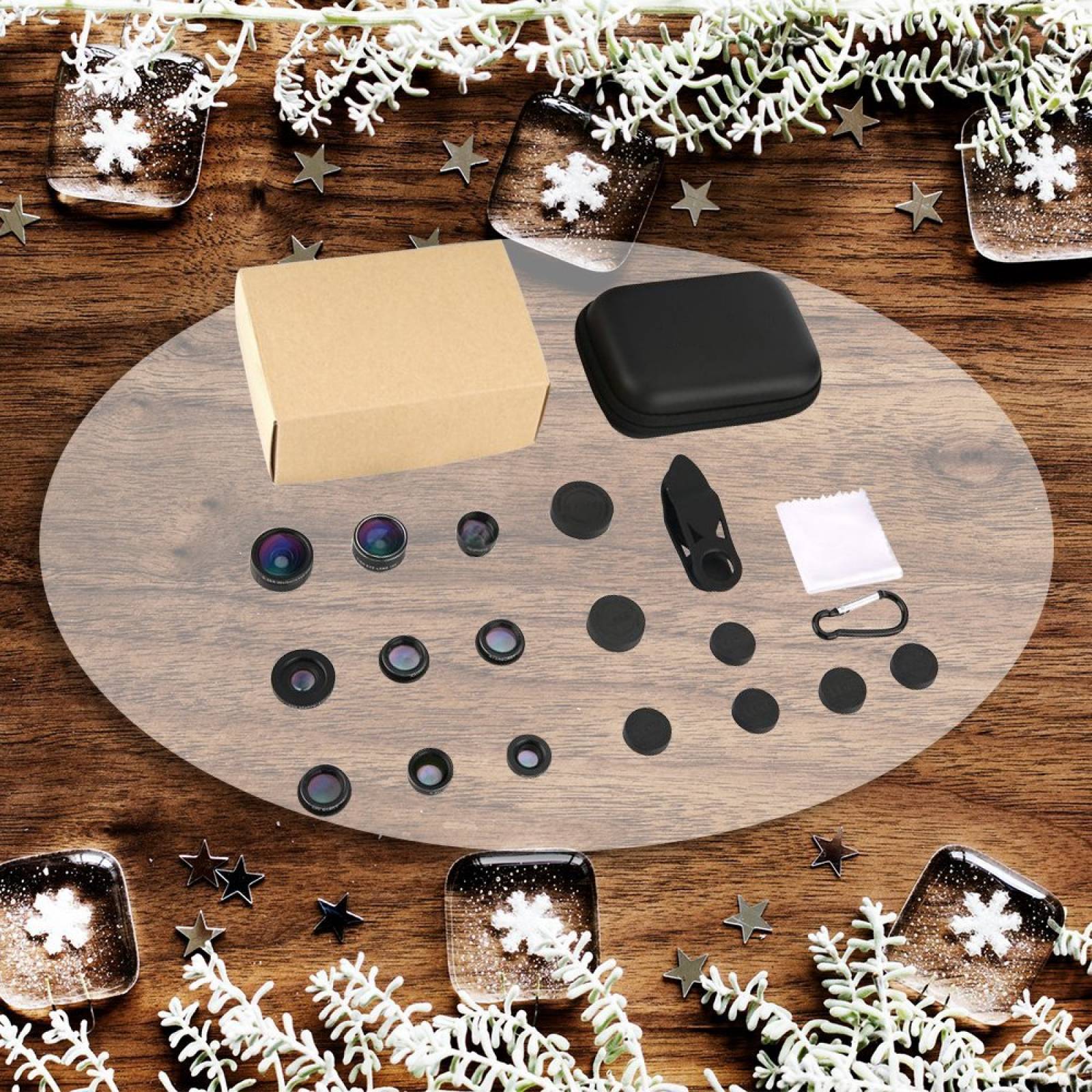 Kit Lentes 9 En 1 Telefoto Ojo Pez Macro Para Smartphone