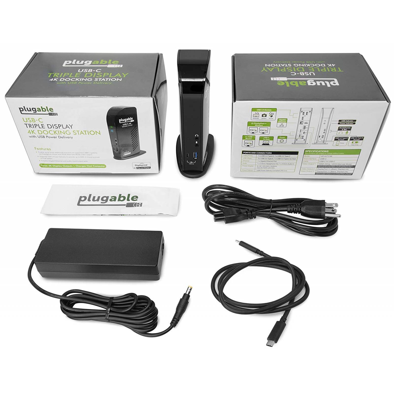 Base Adaptador Dock Plugable Usb-c 4k Triple Display