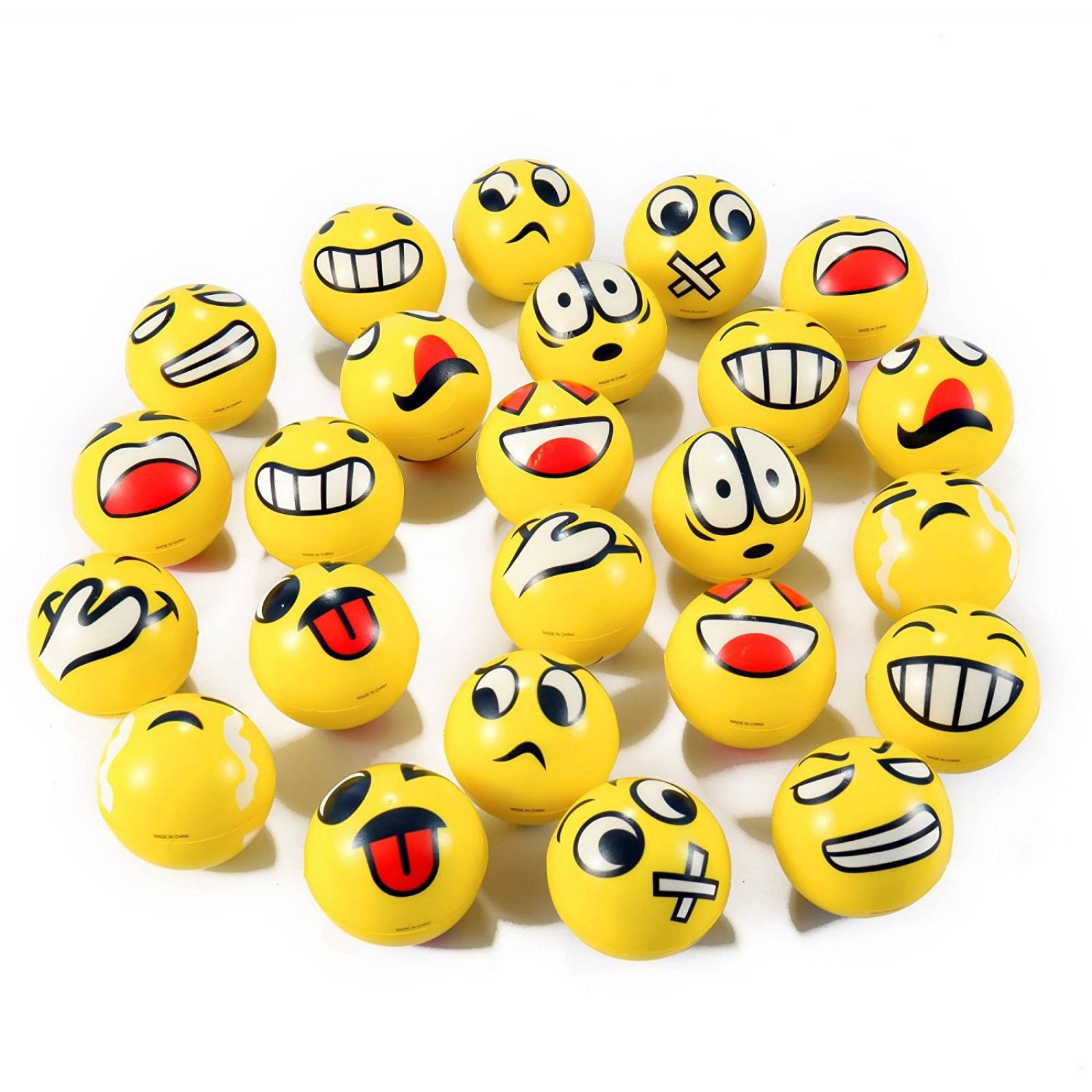 Pelotas Liberty Imports Emojis Espuma Anti-estrés 24 Piezas