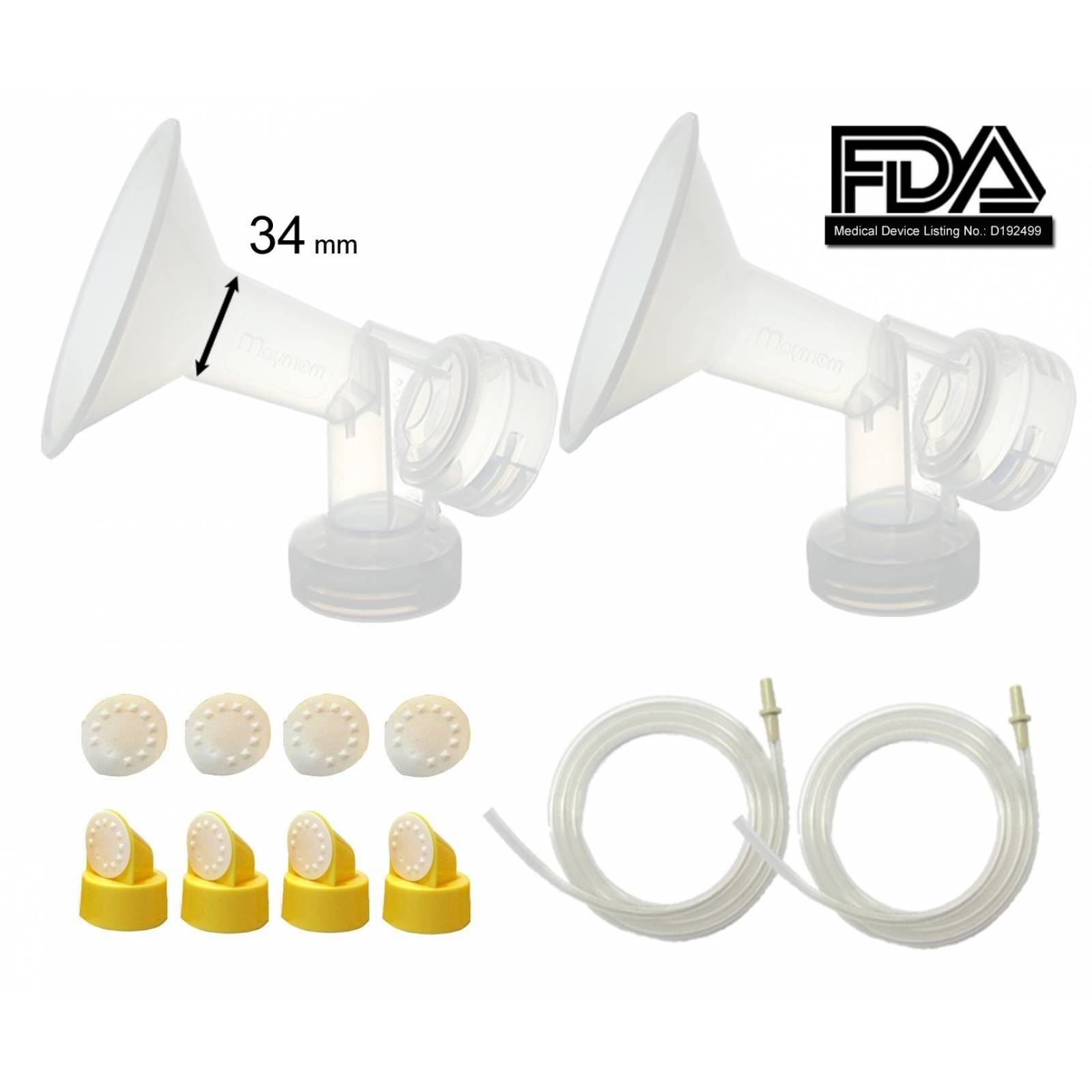 Kit Accesorios Maymom P Extractor Leche Medela 34mm 12pcs