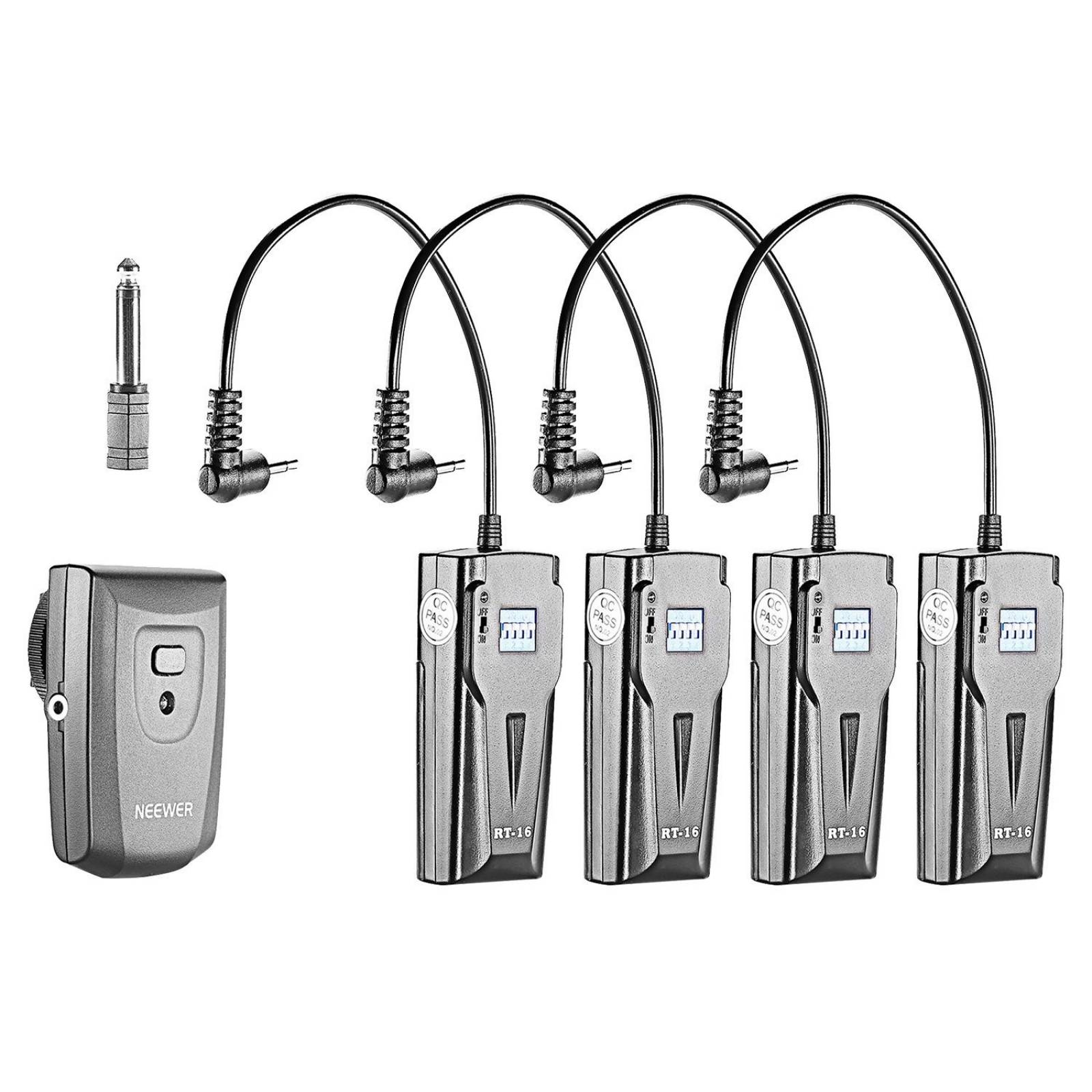 Disparador Inalámbrico Neewer 16ch Distancia 30m 4 Receptor