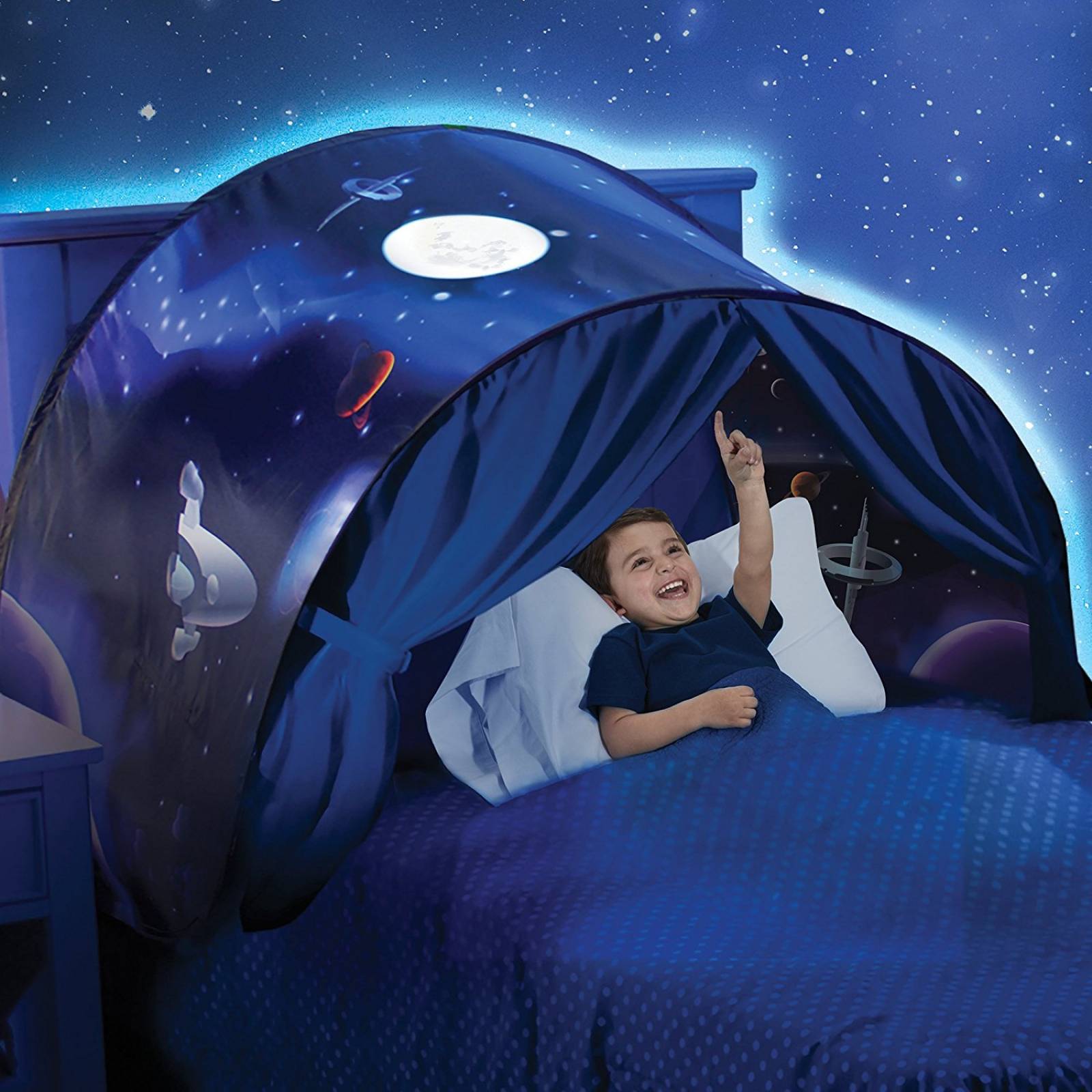 Tienda De Campaña Dreamtents Galaxias Sobre Cama Para Dormir