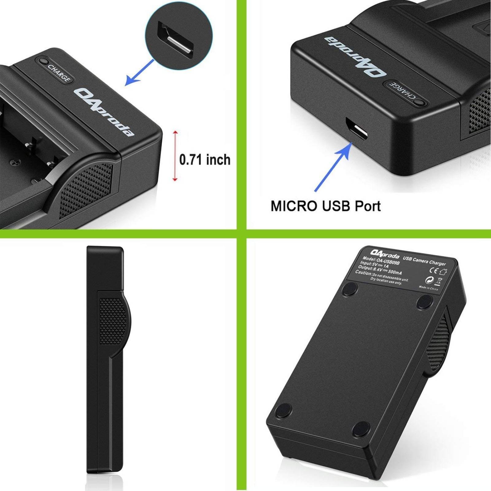 Batería Cámara Oaproda Nikon En-el20 1200mah Cargador -2pza