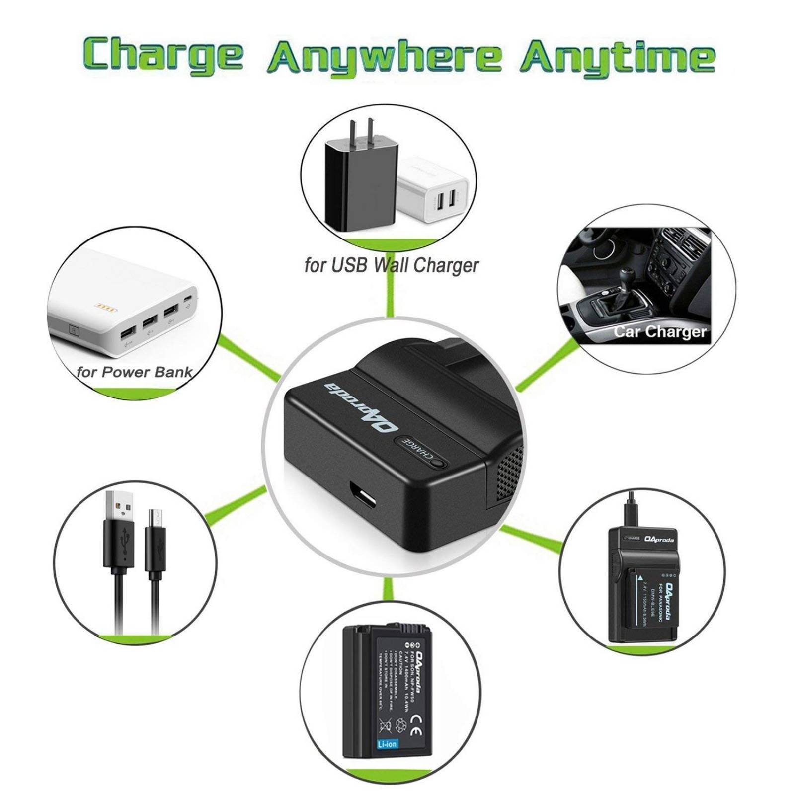 Batería Cámara Oaproda Nikon En-el20 1200mah Cargador -2pza