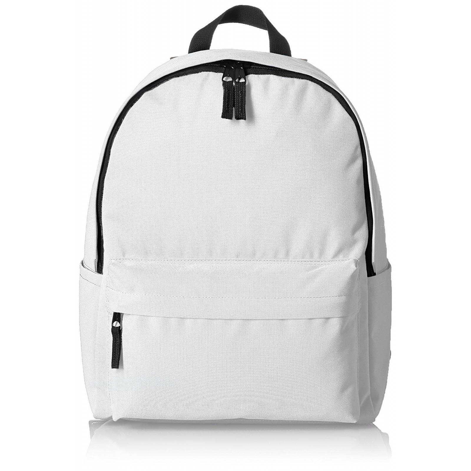 Mochila Amazonbasics Clásica Durable Doble Zipper -blanco
