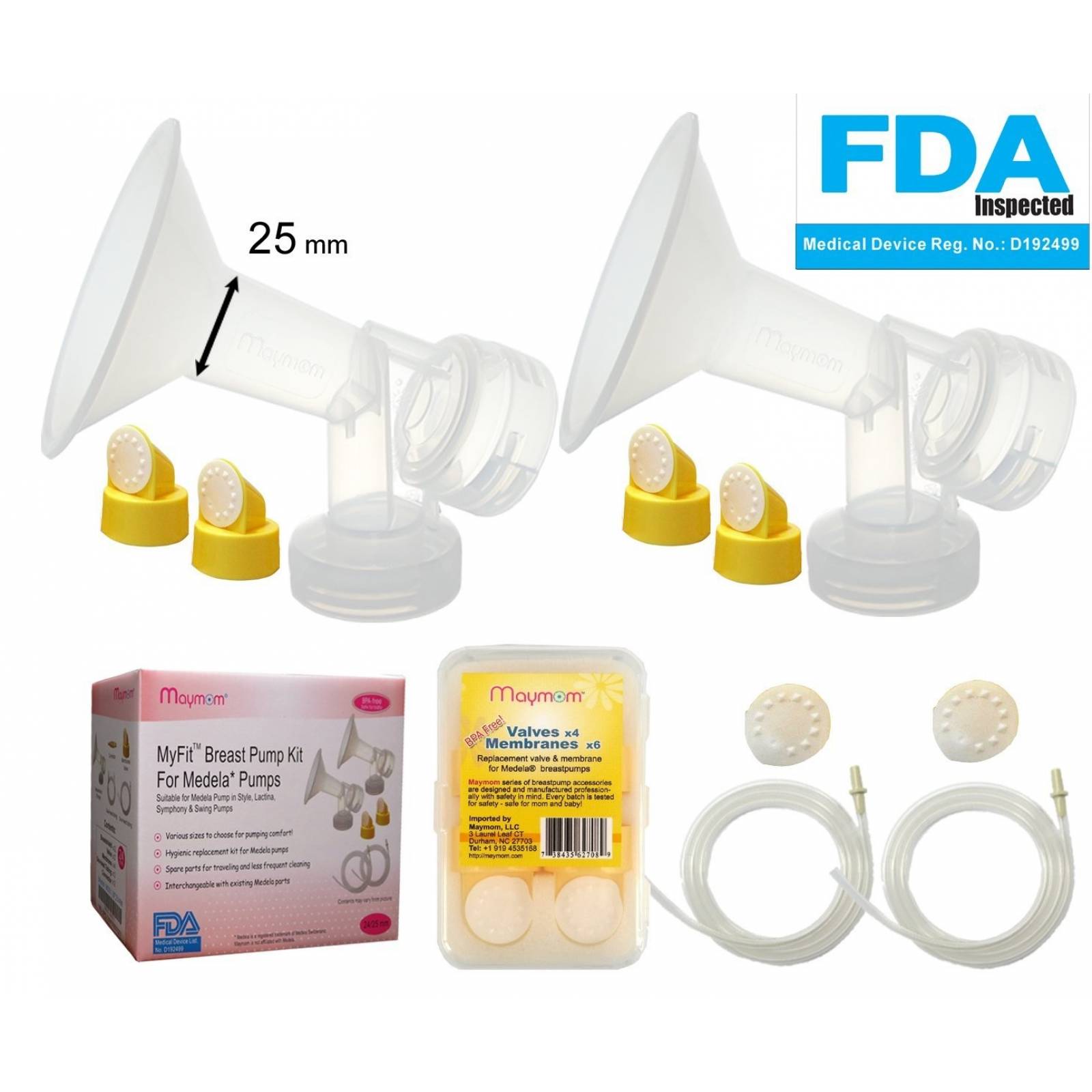 Kit Accesorios Maymom P Extractor Leche Medela Pump 25mm