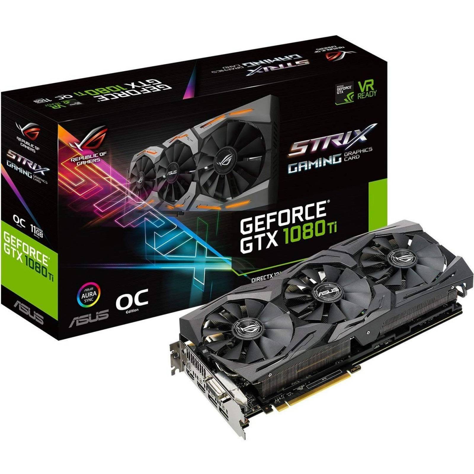 Tarjeta de video Asus ROG STRIX GTX1080TI 11G GAMING OC