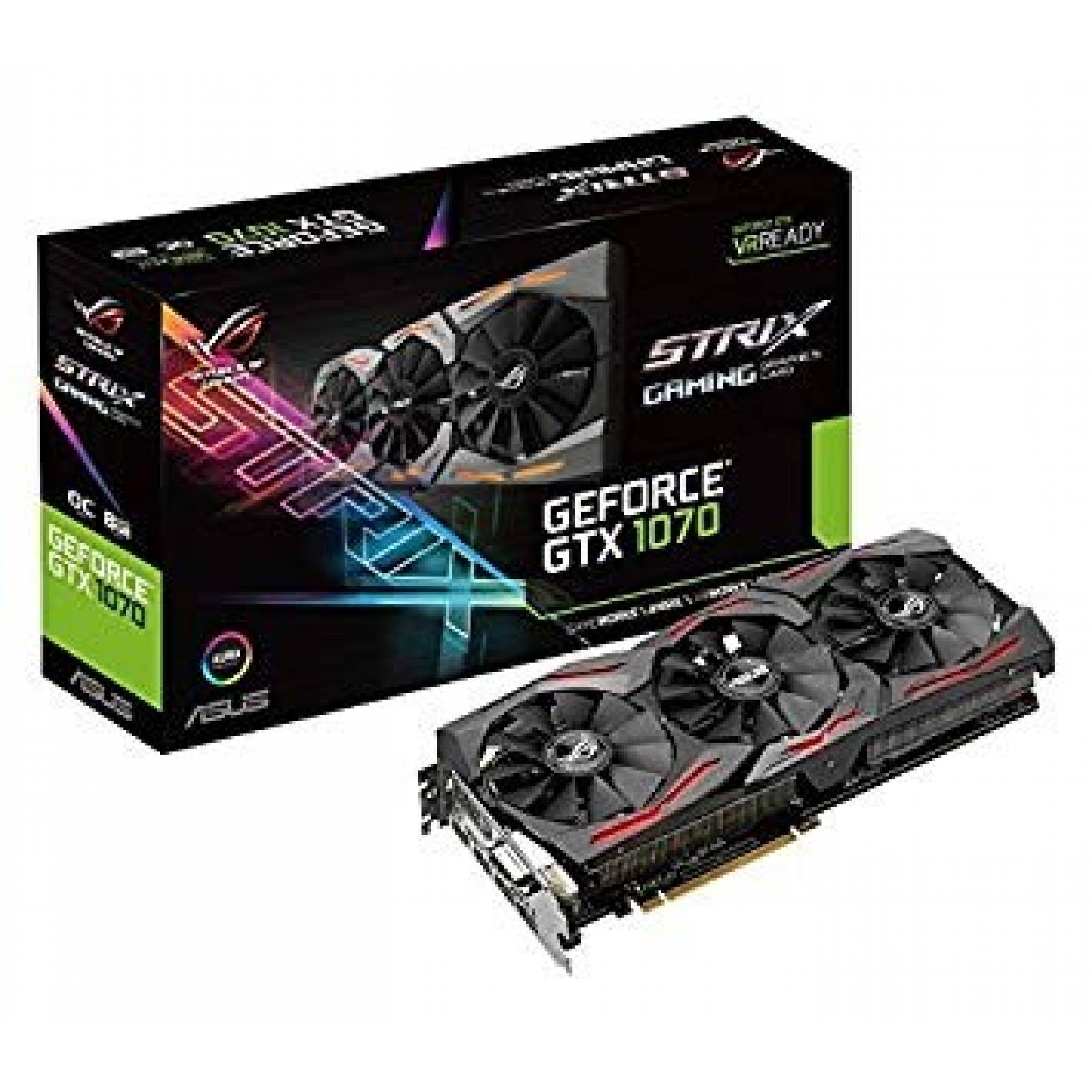 Tarjeta gráfica gaming Asus GEFORCE GTX 1070 DDR5 de 8GB