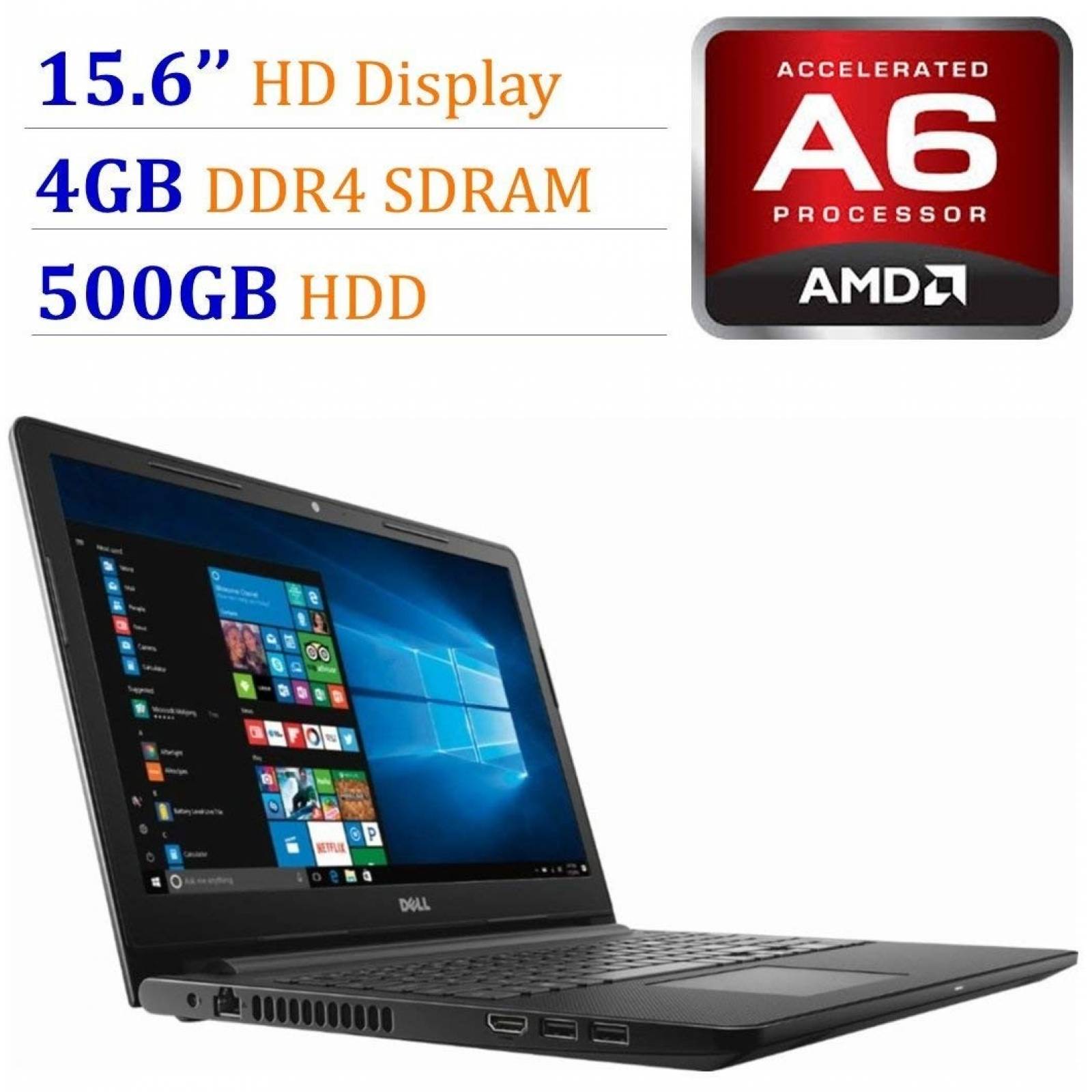 Laptop Dell Inspiron 15.6 AMD A6-9220 4GB 500GB HDD