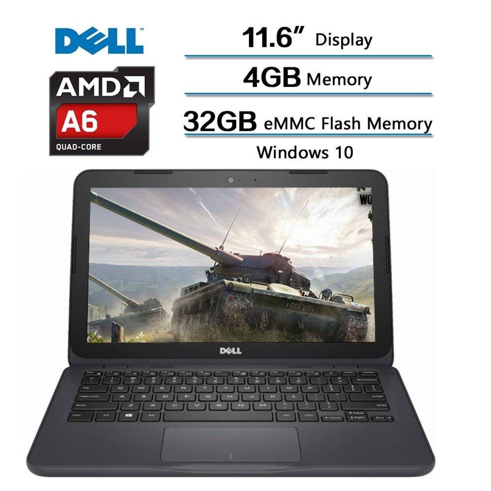 Laptop Dell Inspiron 2018 11.6 AMD A6 4GB RAM 32GB eMMC Gris