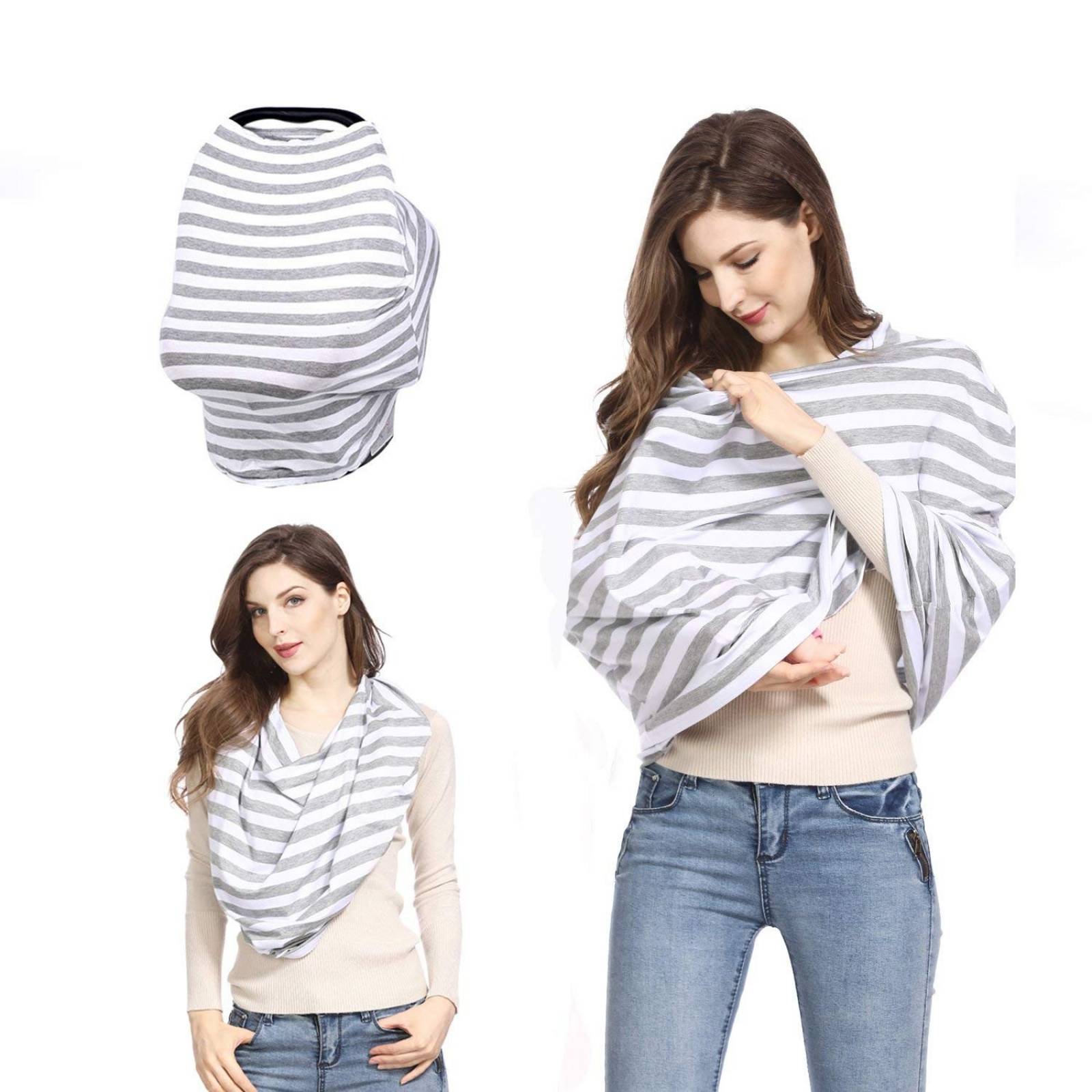 Manta Lactancia HITOP multiuso cubre asiento bebé -Gris