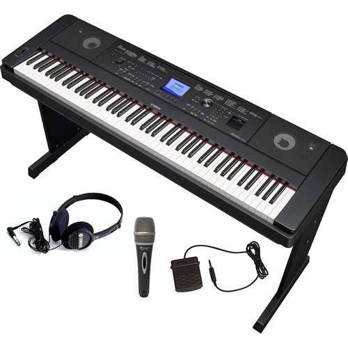 Teclado Yamaha DGX660 con Stand Audifonos Microfonos -Negro