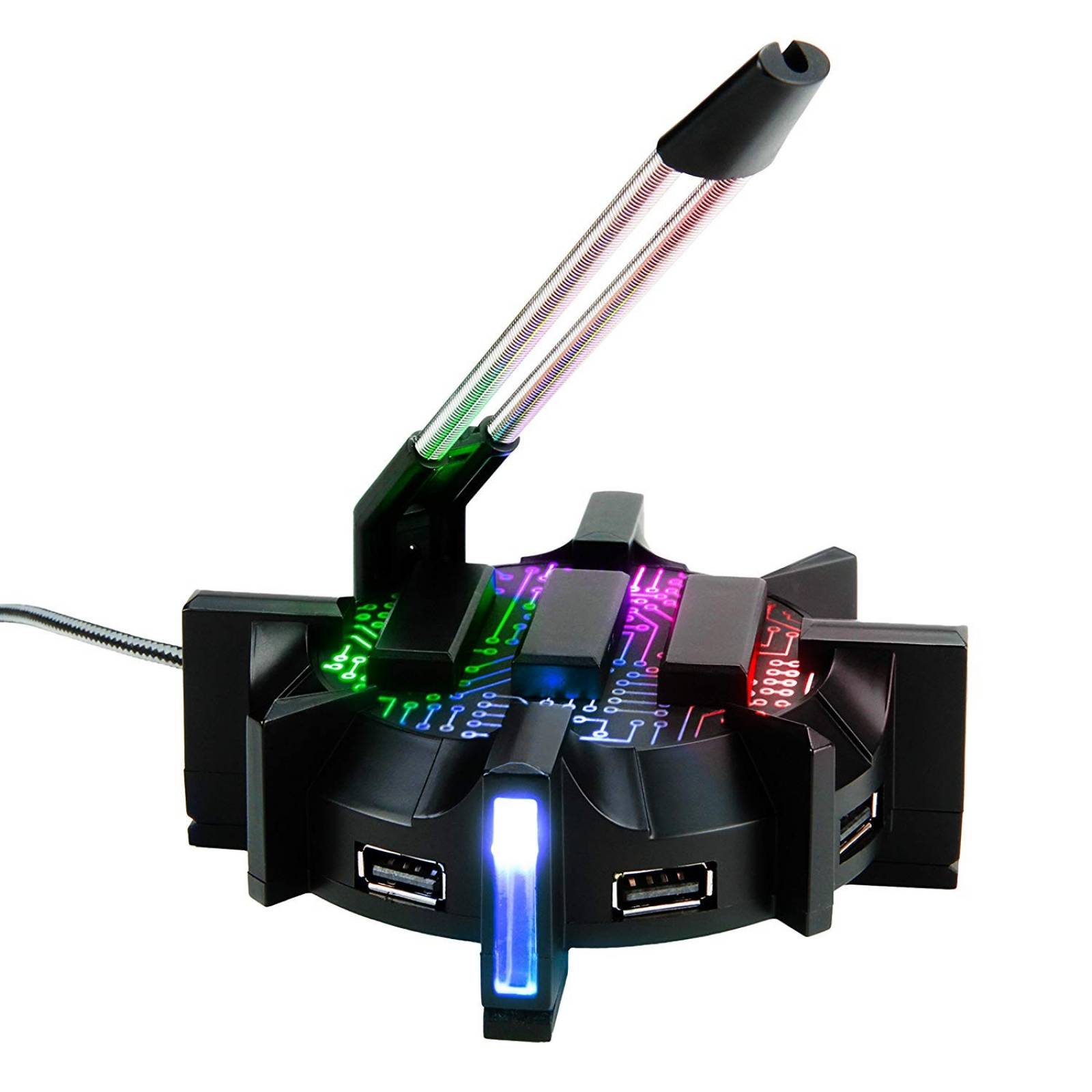 Soporte para Cable ENHANCE ProGaming con Puertos USB Luz LED