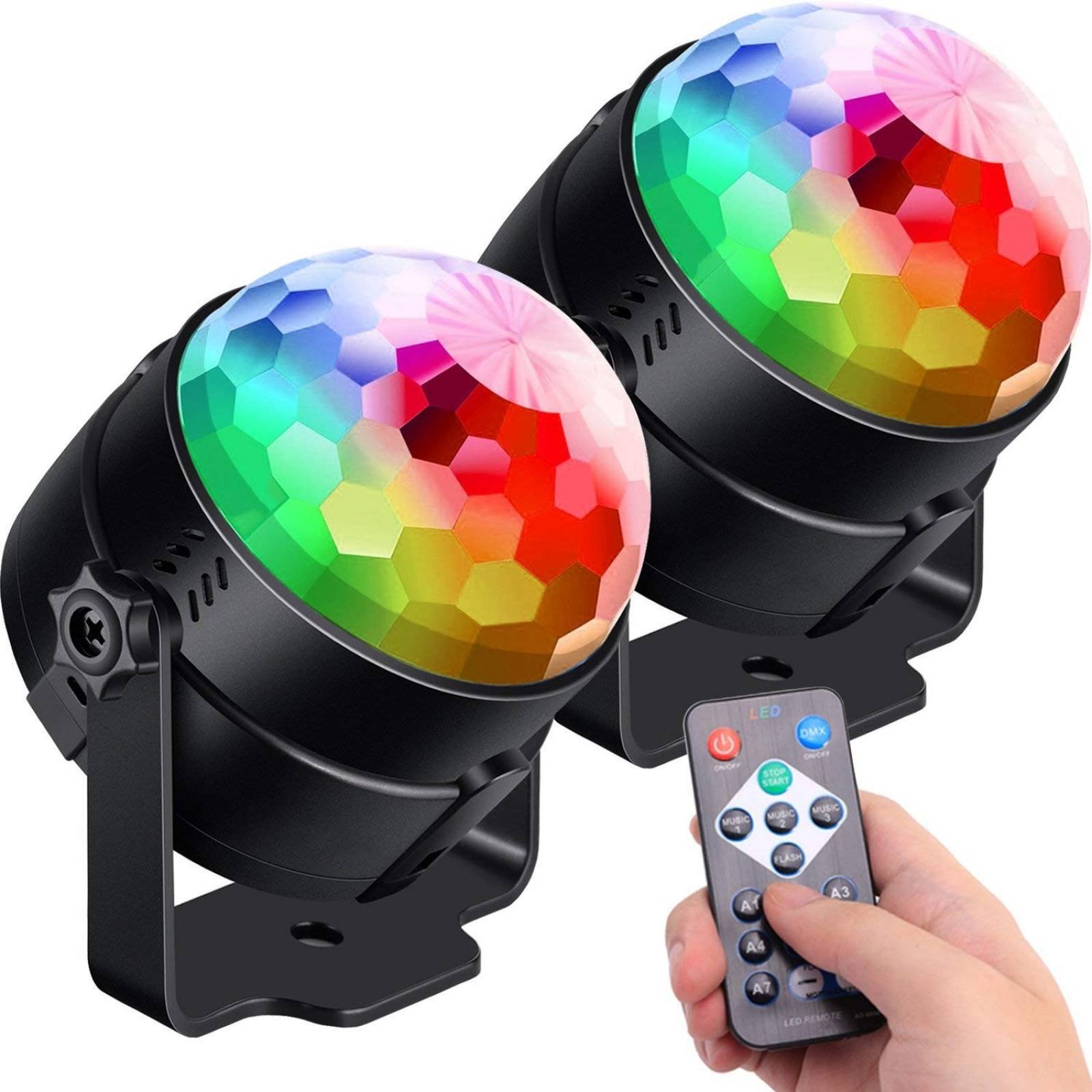 Luces RGB Activadas por Sonido Control Remoto Luditek 2pzs