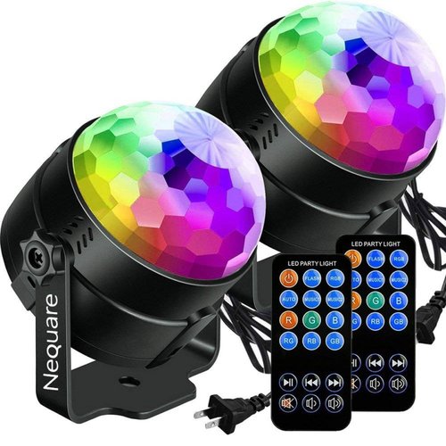 Luz LED para fiesta Nequare bola discoteca 7 colores -2pza