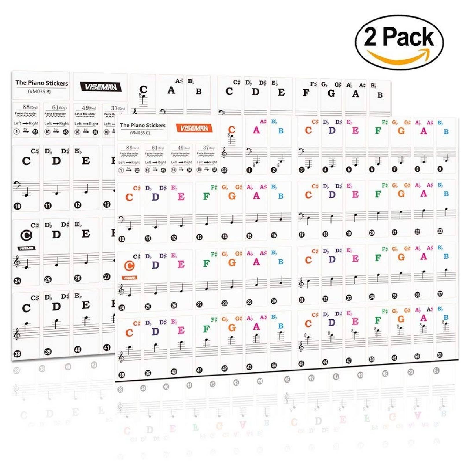 Set de Stickers Piano Removibles para Principiantes -2 paq.