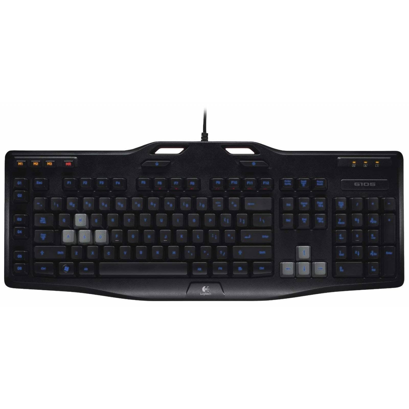 Teclado gamer Logitech G105 completo USB Iluminado -Negro