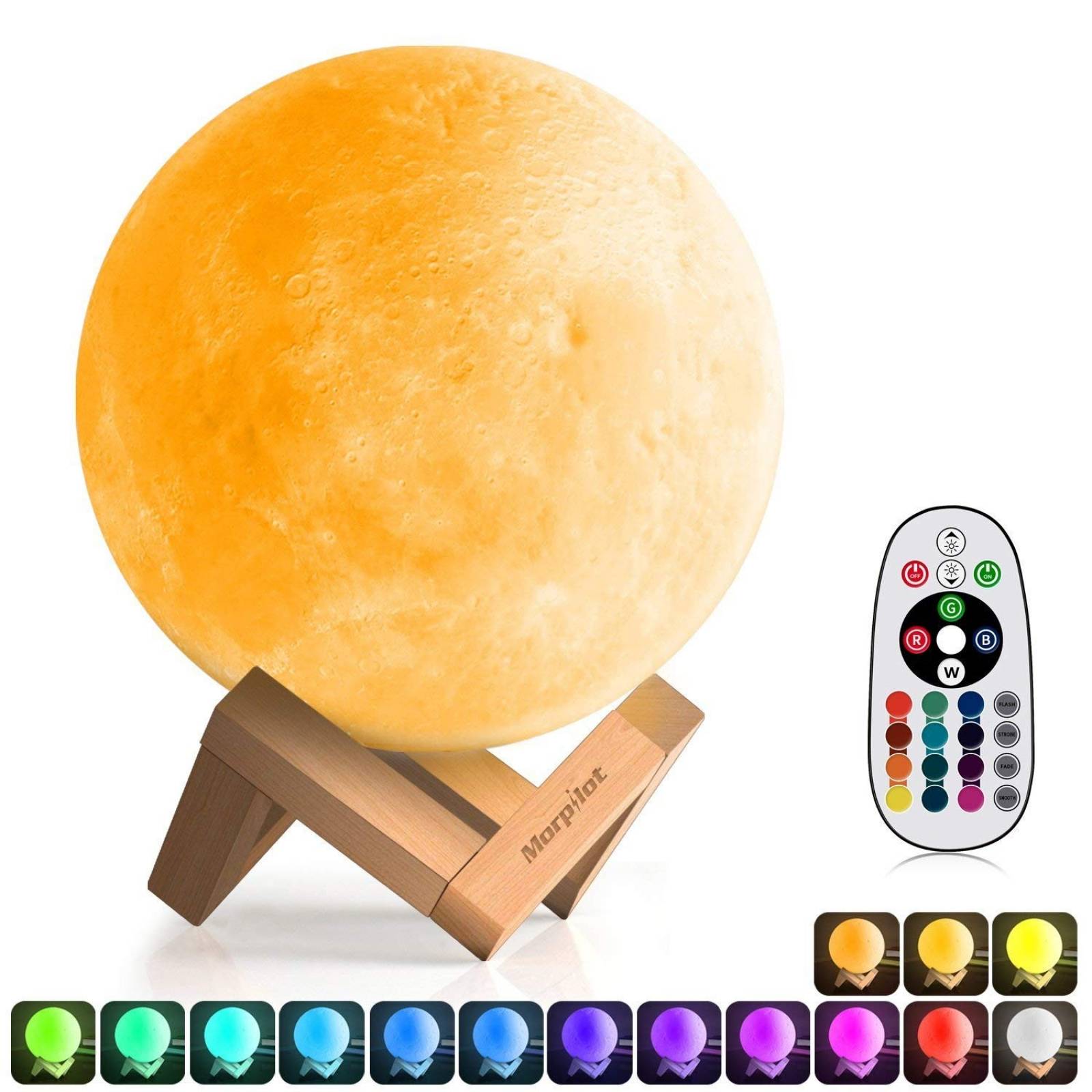 Lámpara de Luna Morpilot 16 Colores Control Remoto