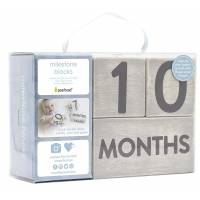 Set De 3 Cubos Pearhead Hito Edad Primer Año -Gris