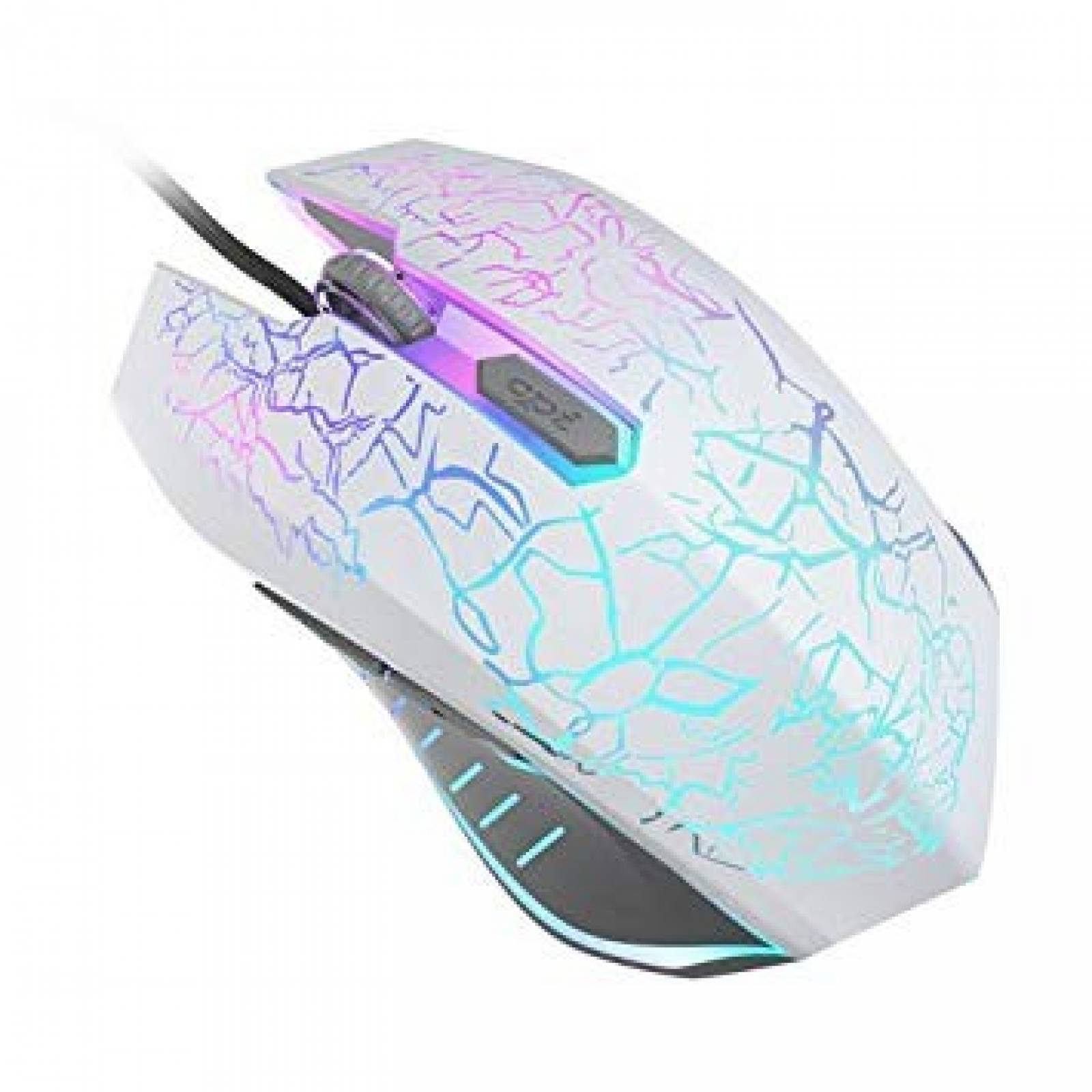 Mouse Gamer VersionTech Óptico 2400dpi 7 colores LED -Blanco