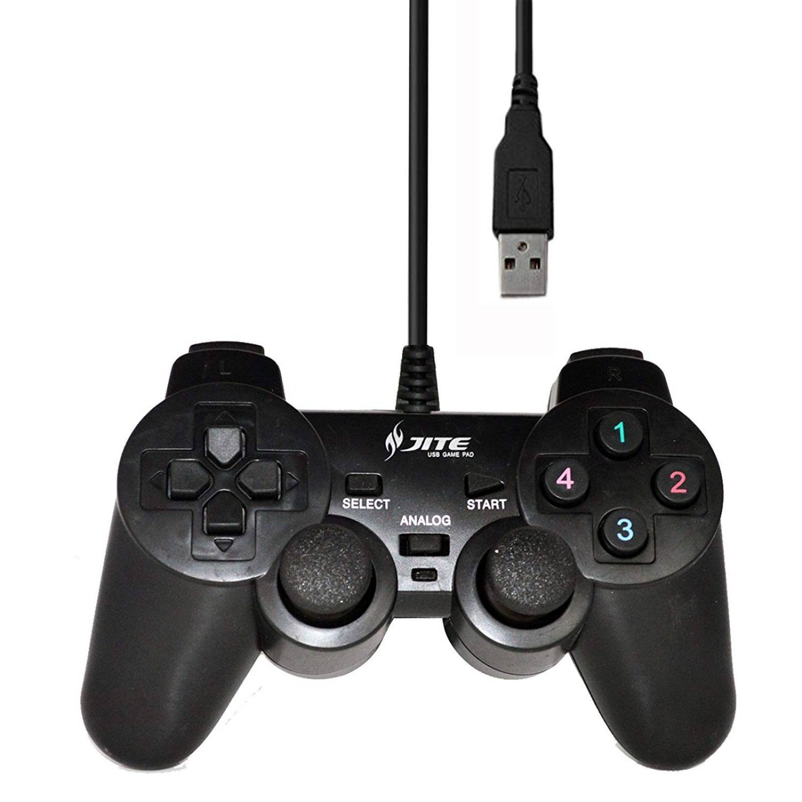 Control alámbrico Fashionlive para PC PS2 PS3 4.9pies -Negro