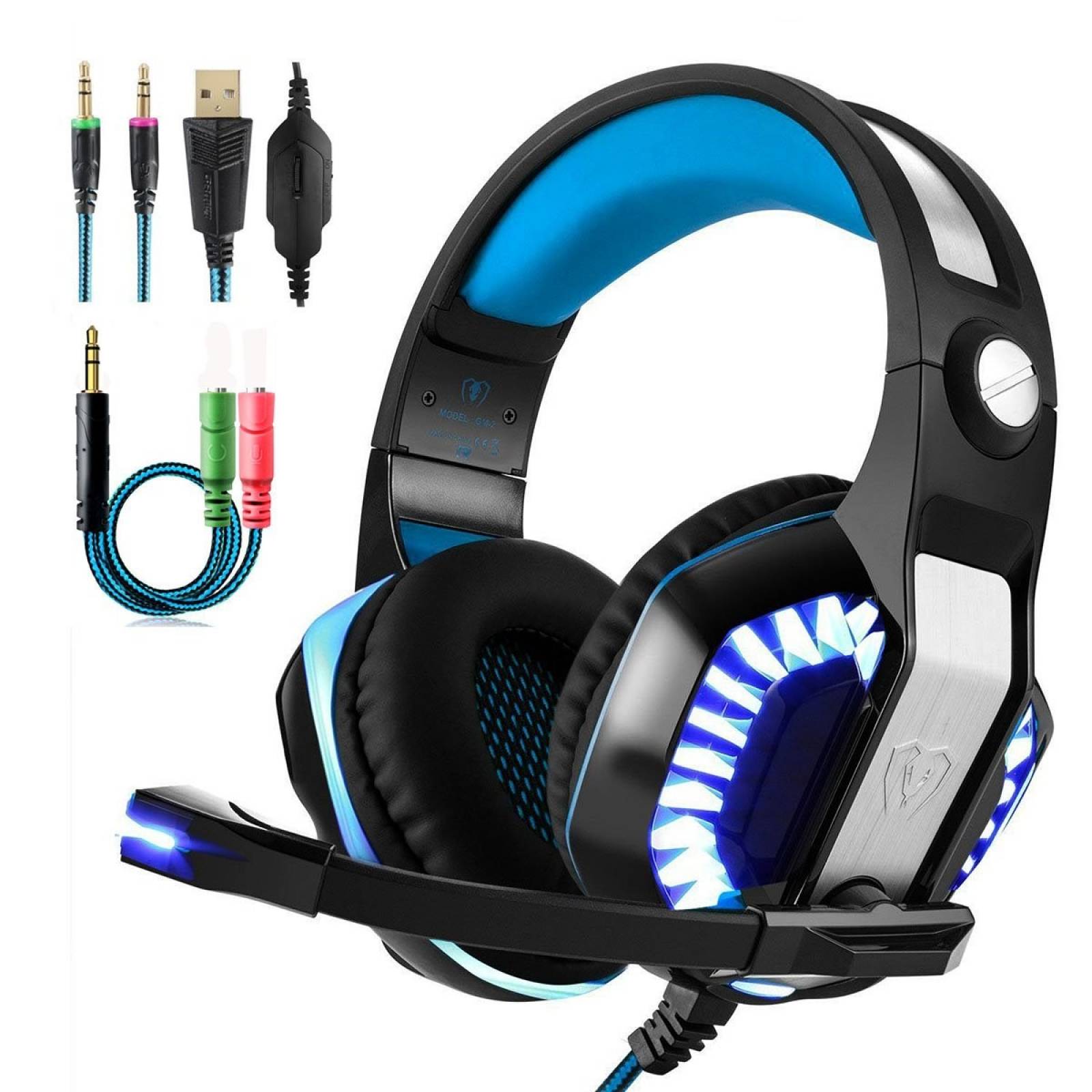 Auriculares Gamer Beexcellent GM-2 Micrófono Compatibles LED