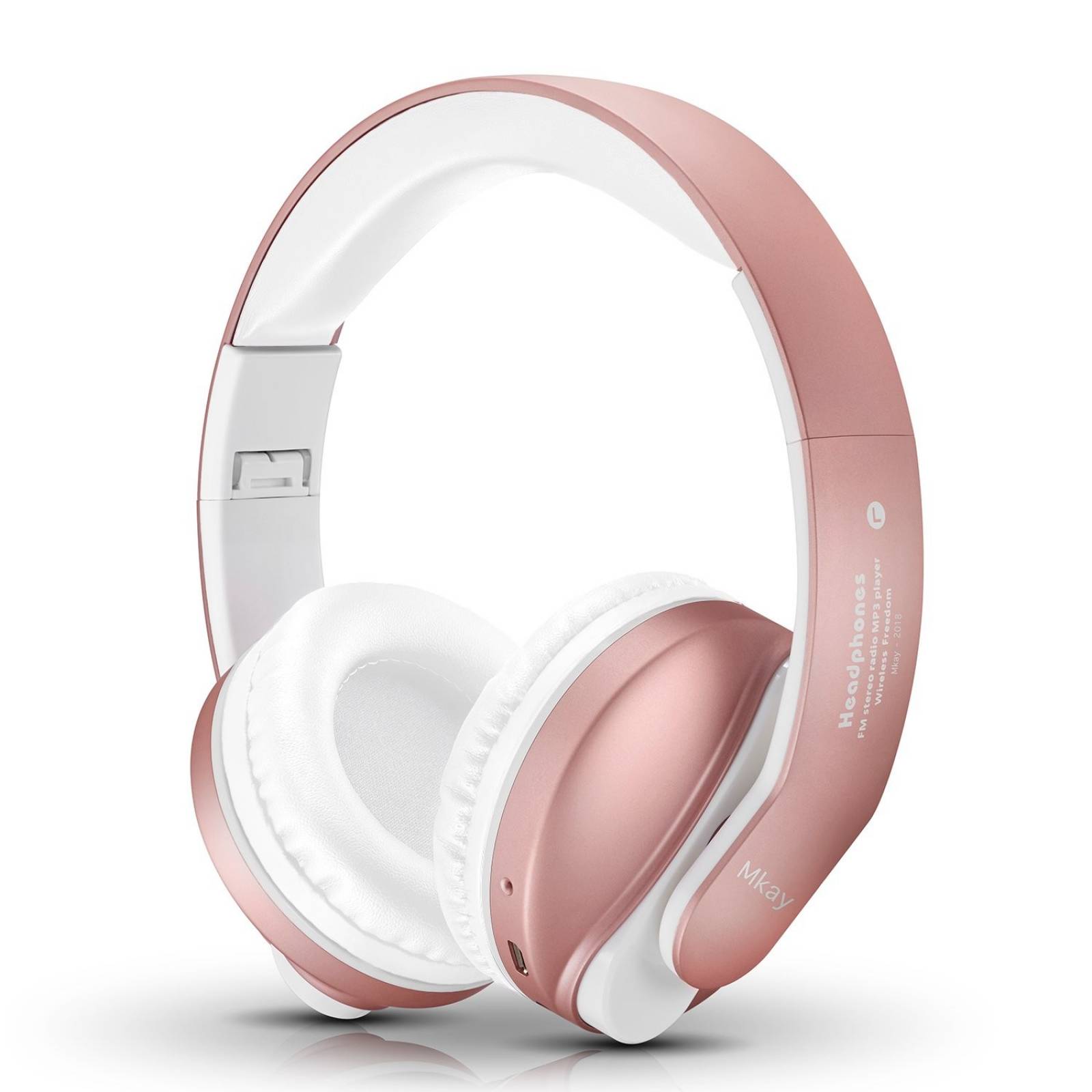 Auriculares MKay Inalámbricos Bluetooth Micrófono -Oro Rosa