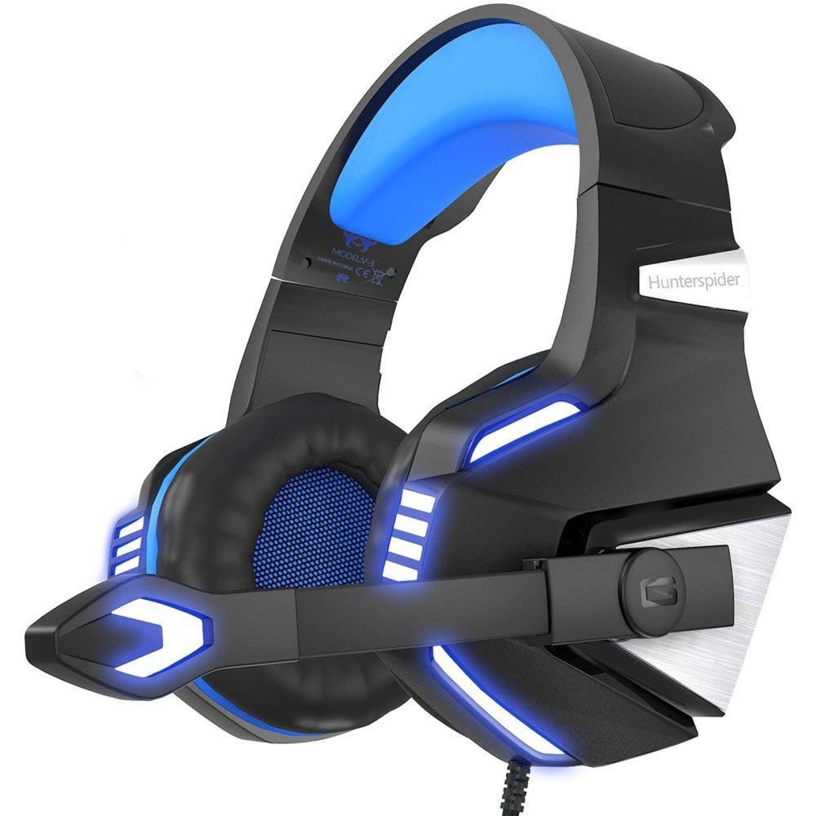 Auriculares Gamer Hunterspider V-3 Mic Aisla Ruido -Azul