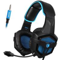 Auriculares Gamer Sades Sa807 3.5Mm Micrófono -Negro Azul