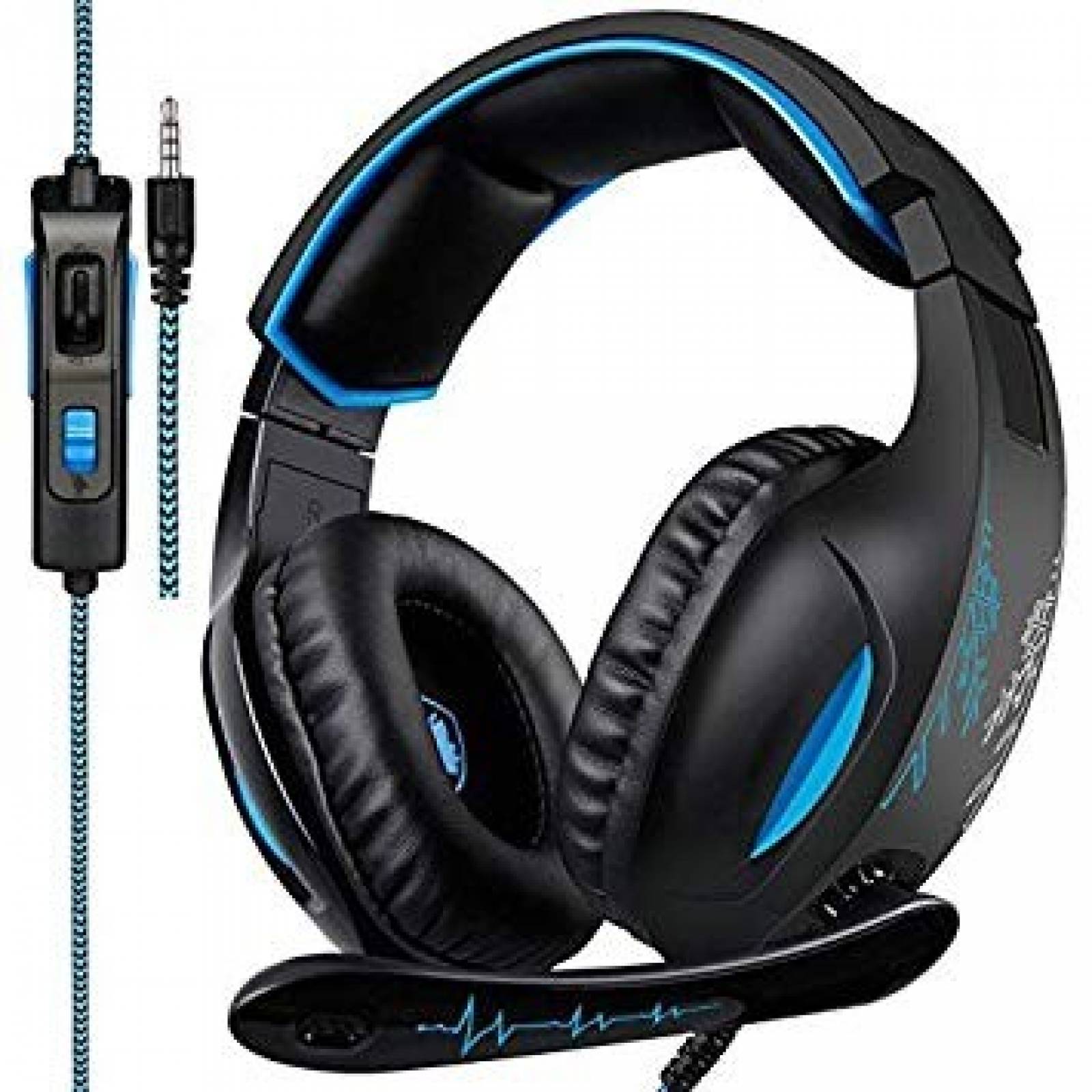 Auriculares Gamer SADES SA816 3.5mm Micrófono -Negro azul