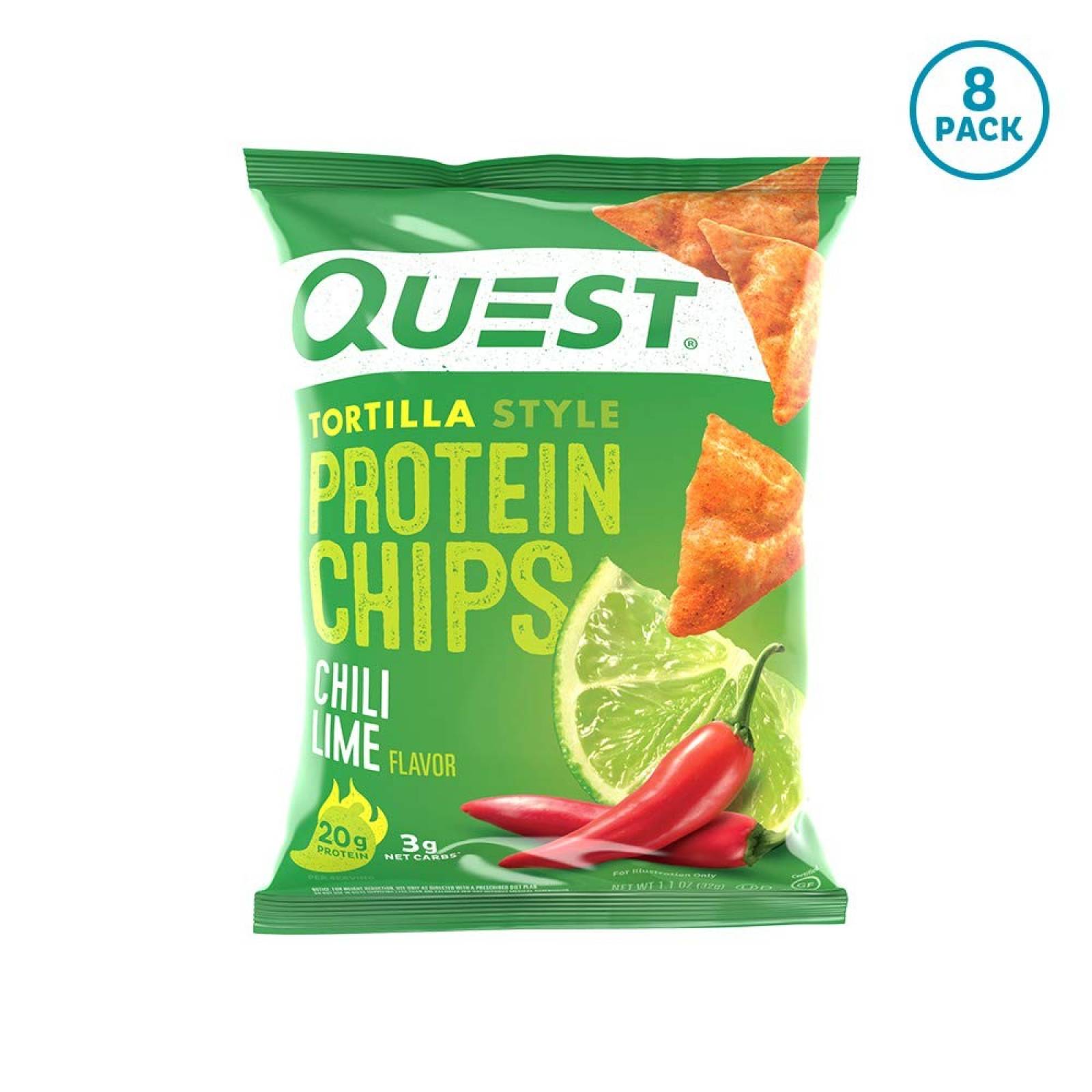 Chips Proteína Quest Nutrition Chile-Limón Tortilla -8 pzs