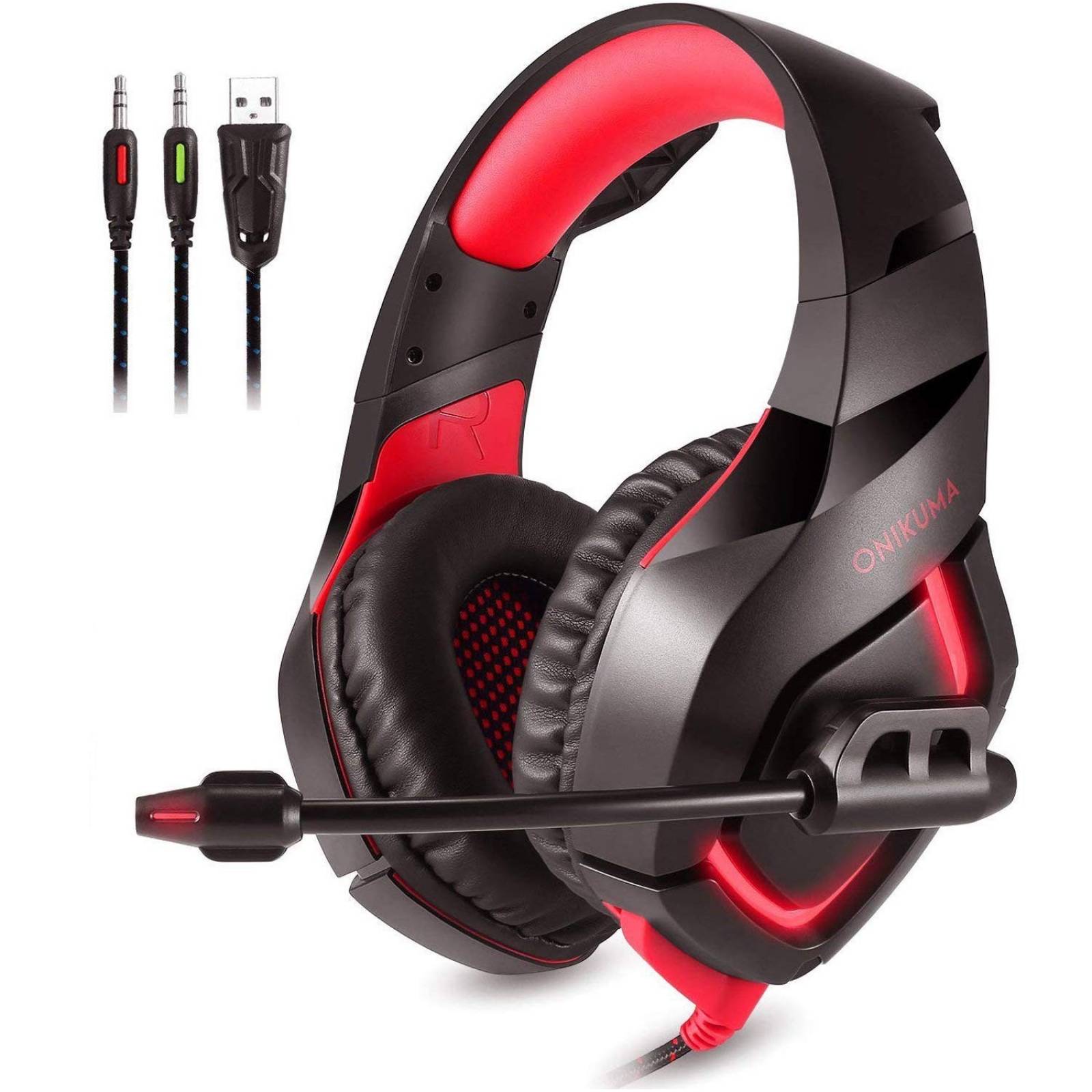Audífonos Gamer ONIKUMA cancelación de ruido mic -Rojo
