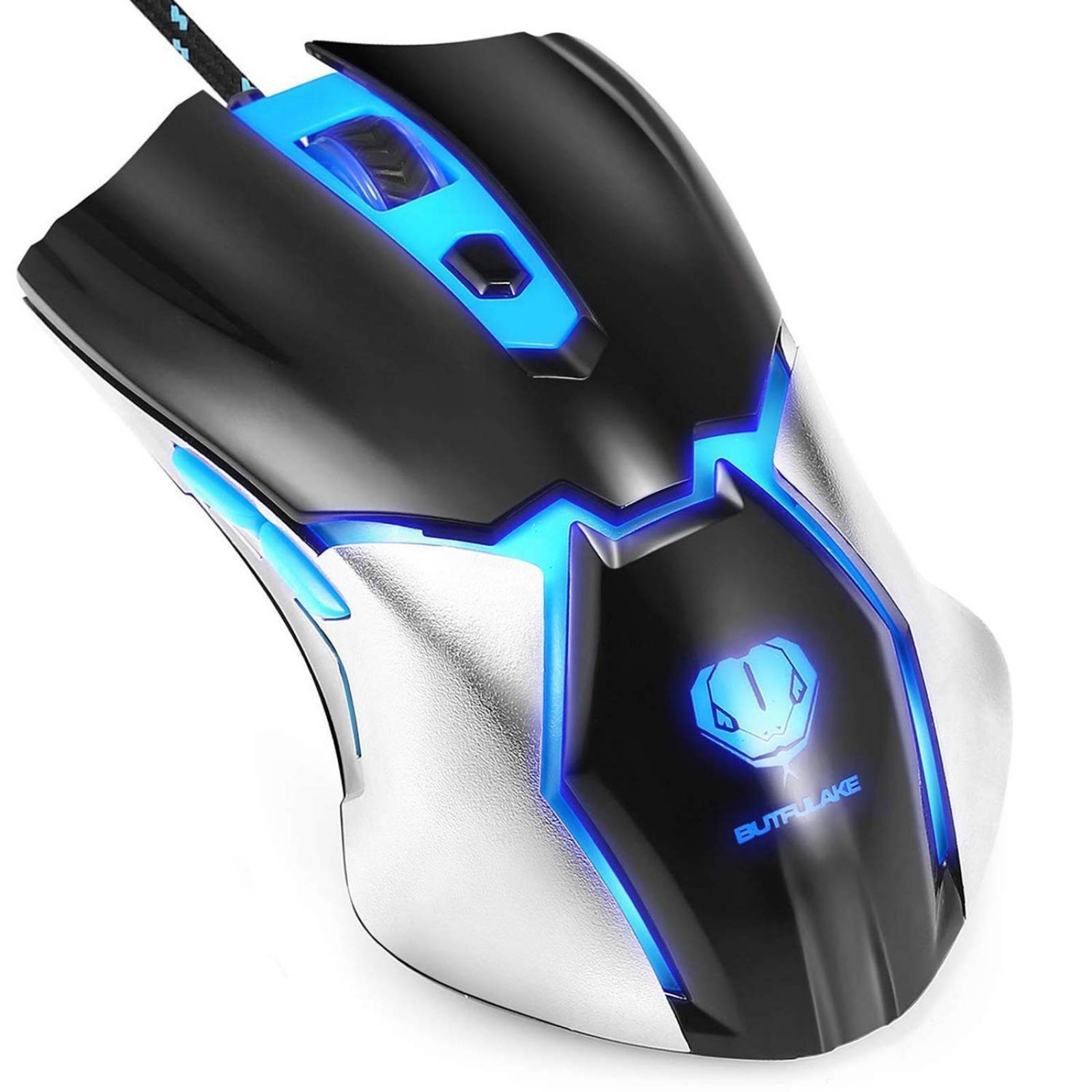 Mouse Gamer Henscoqi Alámbrico 4 Niveles DPI 6 Botones Azul