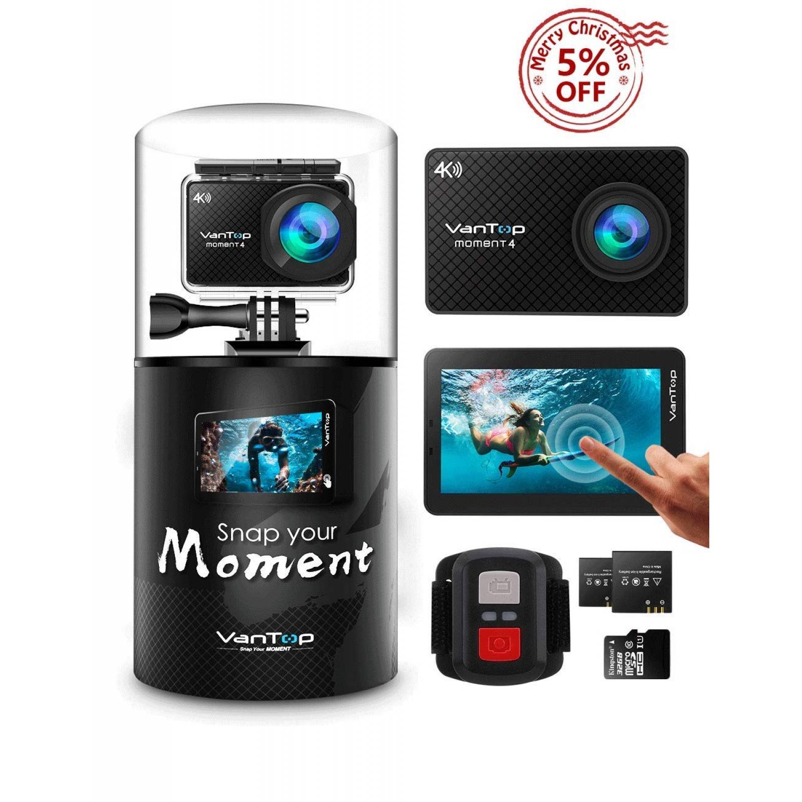 Camara Deportiva 4K VanTop Moment 4 32GB Micro SD 20MP Negro