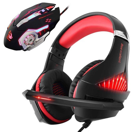 Auriculares Gamer Beexcellent Mic con Mouse Gamer 4000DPI