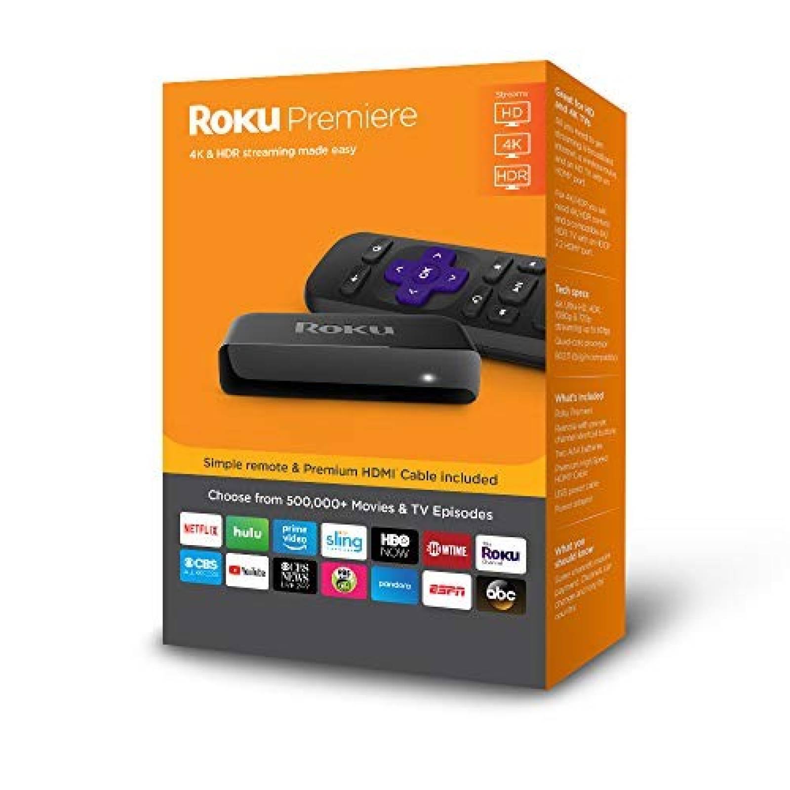 Reproductor Multimedia Roku Premiere HD 4K HDR -Negro