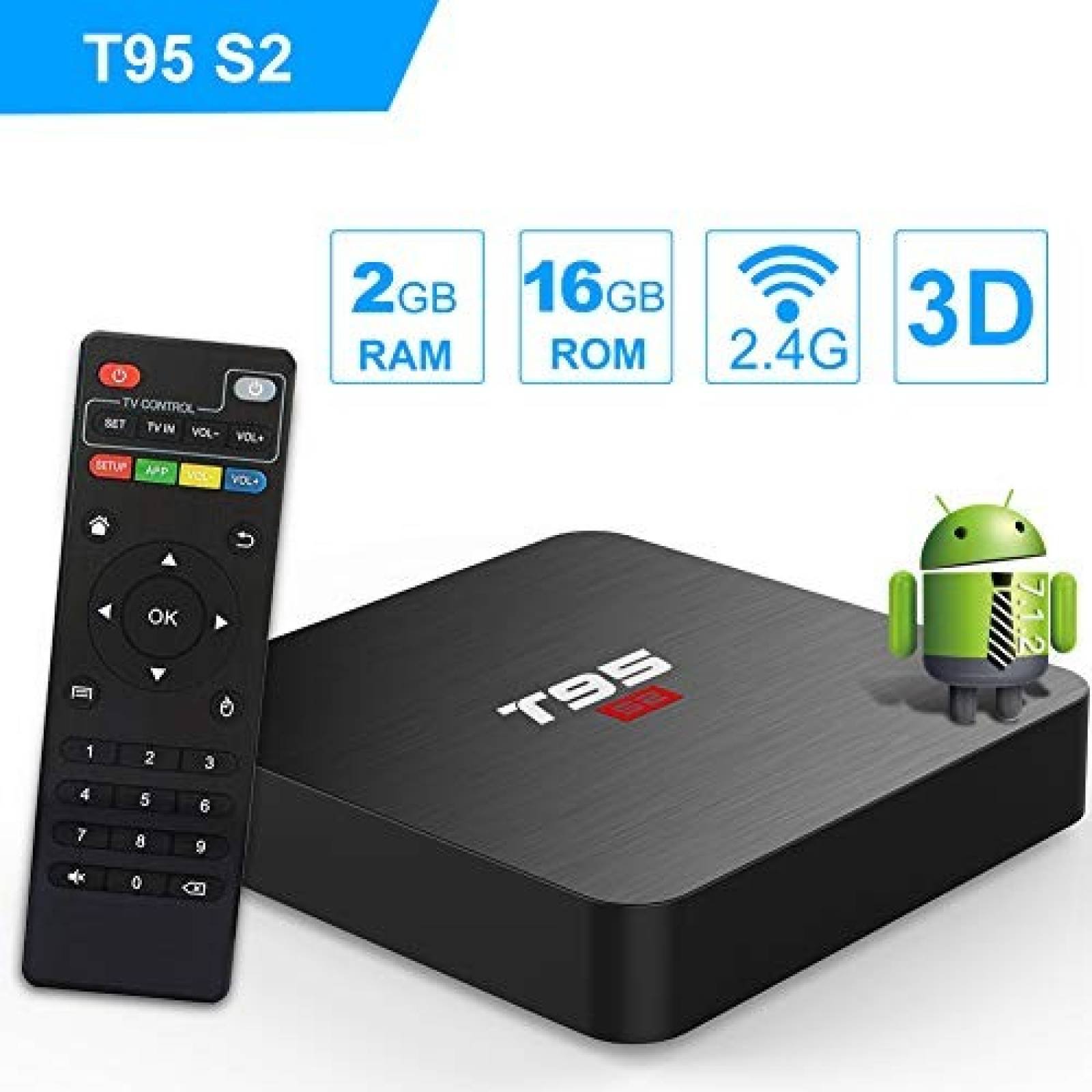 Android TV Box EVER EXPRESS T95 S2 2GB 16GB WiFi 4K -Negro
