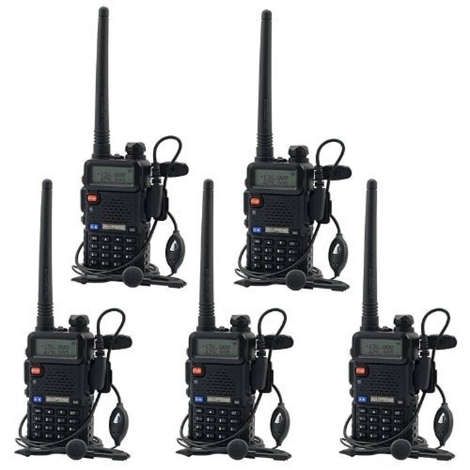 Radios de dos vías BaoFeng UV-5R UHF VHF paquete de 5