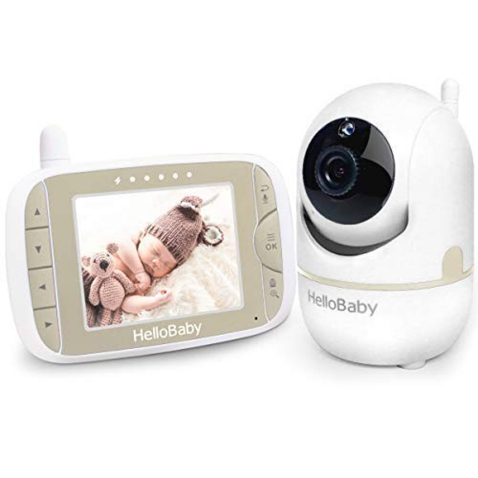 Monitor de bebé Hello Baby pantalla LCD 3.2 pulgadas -Oro