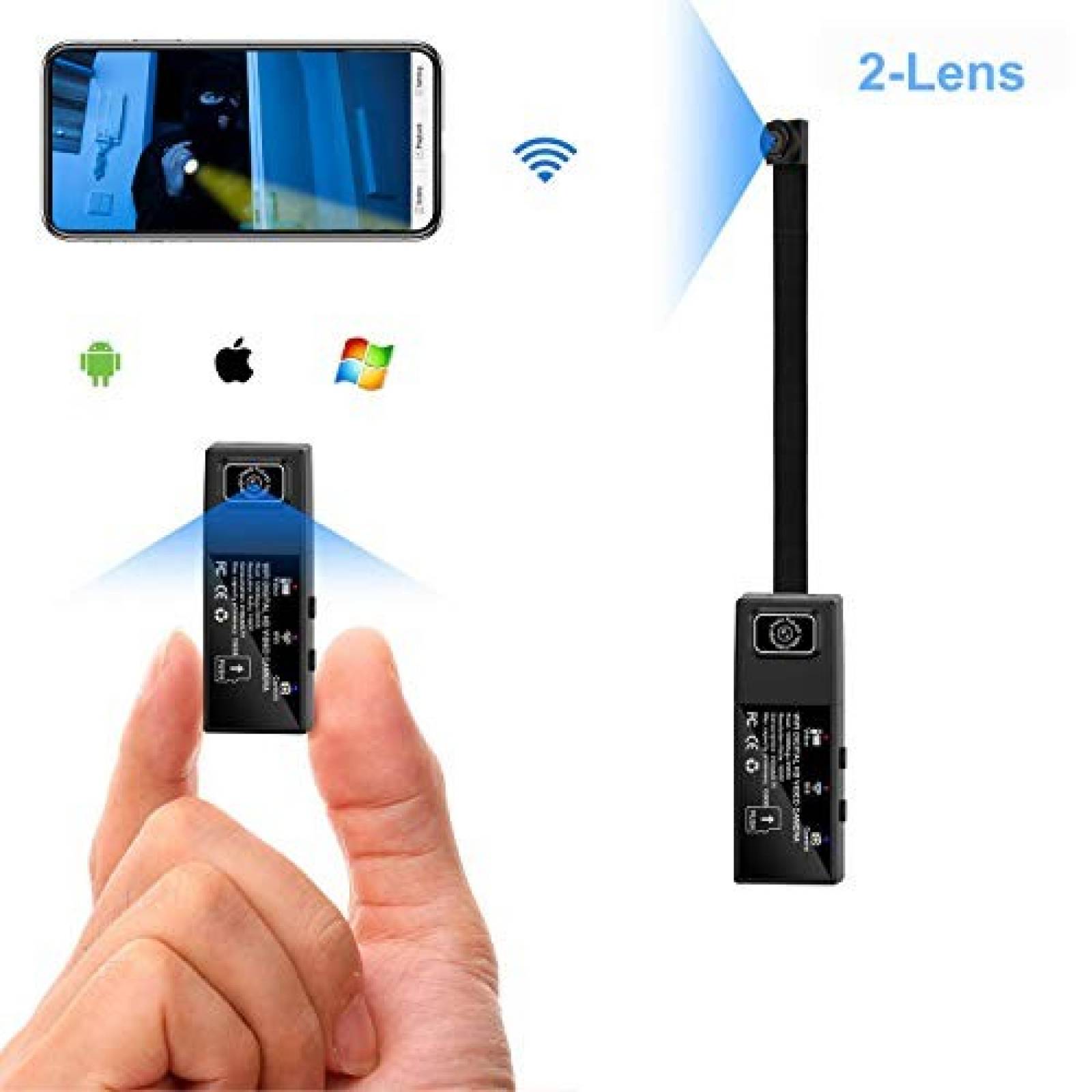 Camaras Espias Ocultas Cargador De Telefono Con Grabacion 8GB Blanco