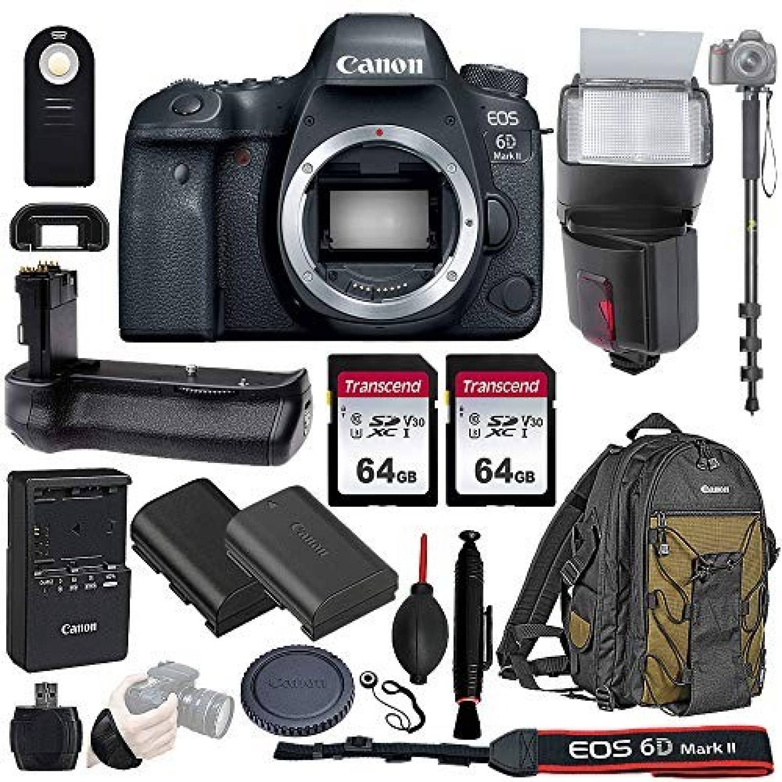 Kit Cámara DSLR Canon EOS 6D Mark II Con Accesorios