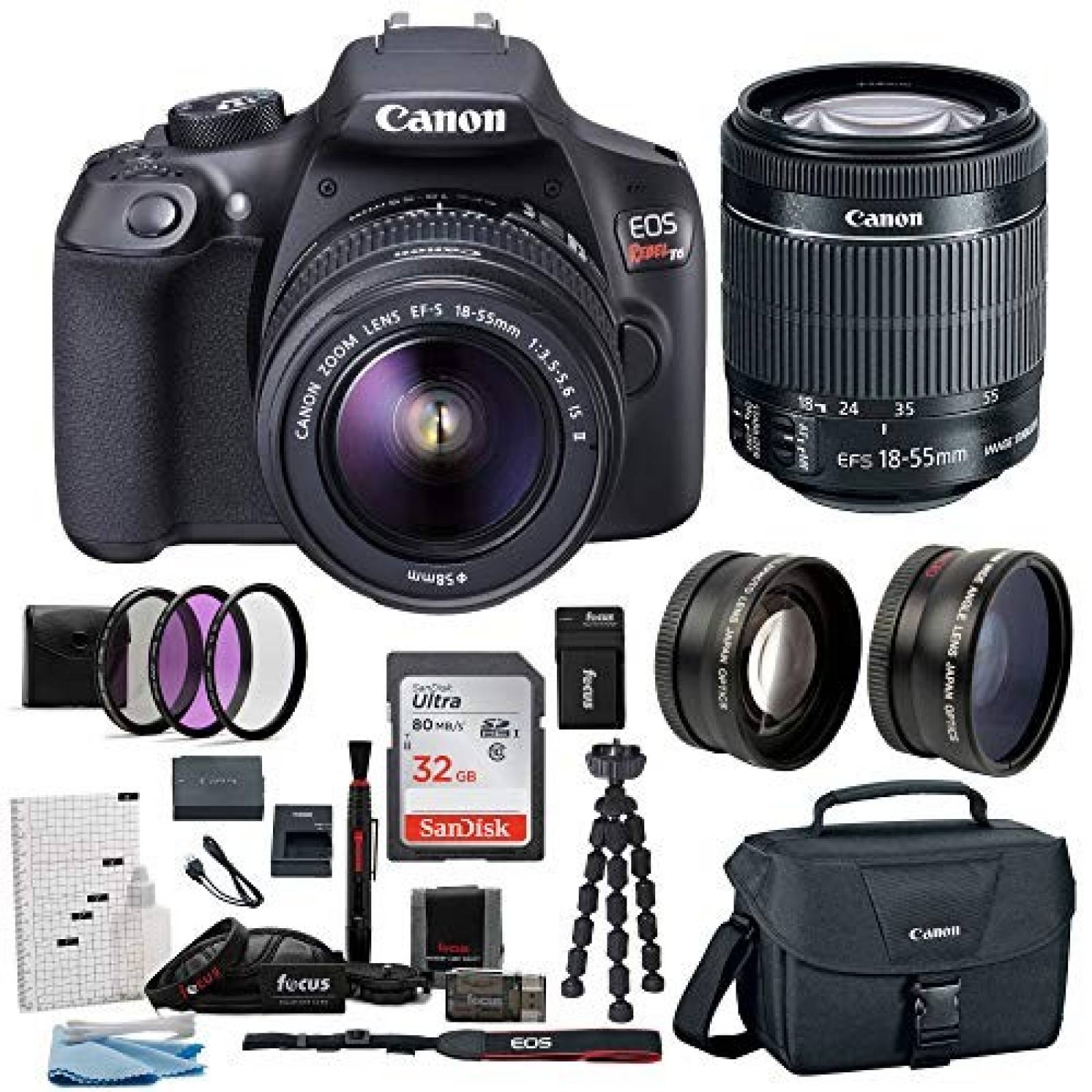 Cámara DSLR Canon EOS Rebel T6 Kit lente y accesorios