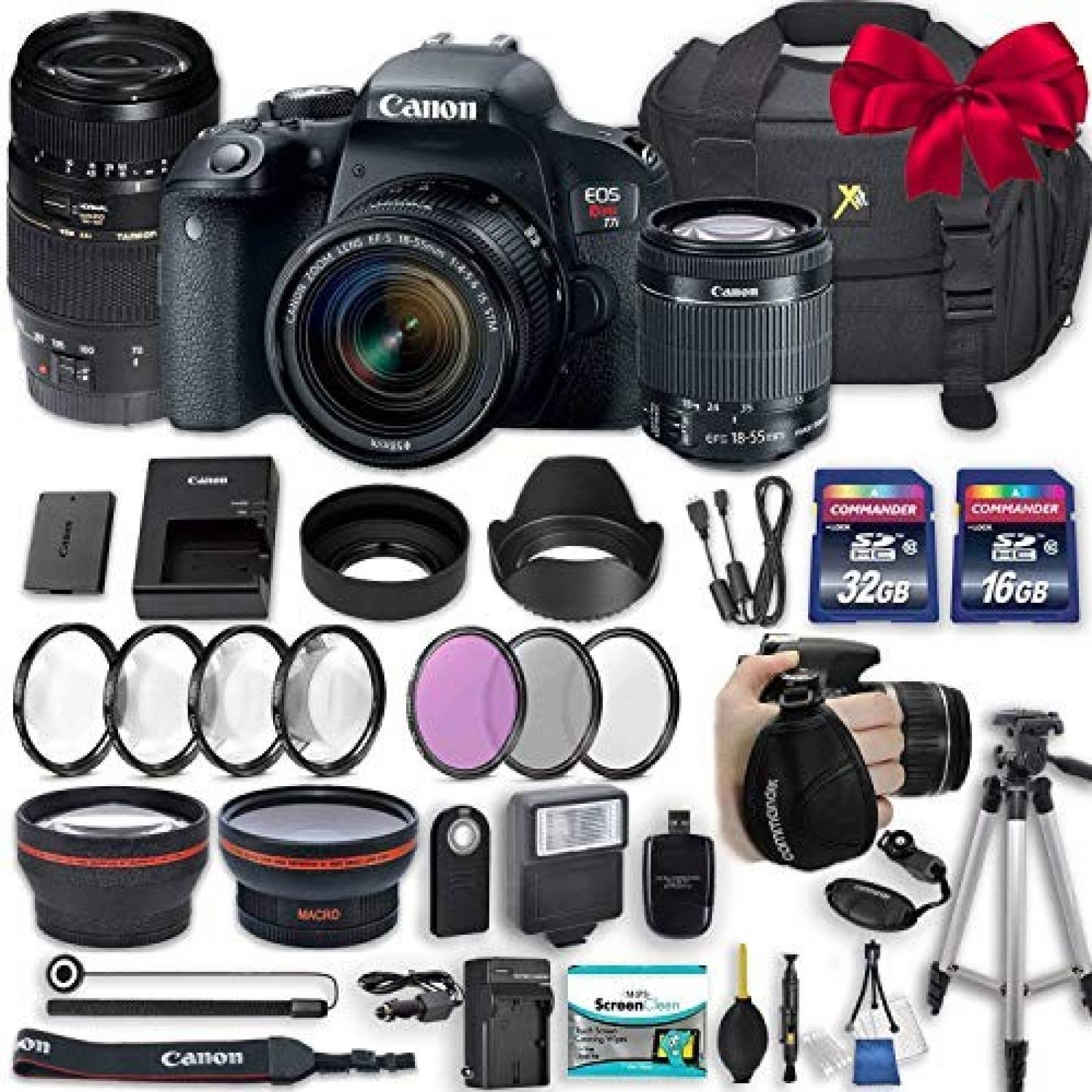 Cámara DSLR Canon EOS Rebel T7i Kit lentes y accesorios