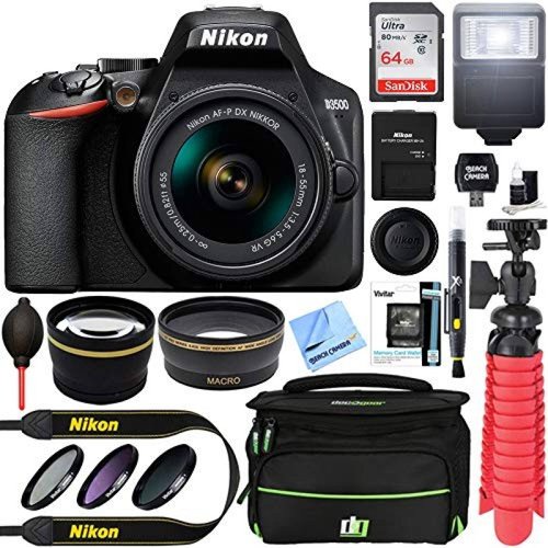 Cámara DSLR Nikon D3500 EF S 18 55mm más accesorios Negro