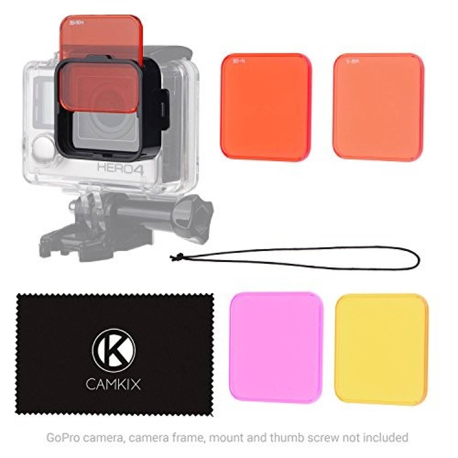 Kit de filtros CamKix para GoPro Hero 3 4 -5piezas -colores