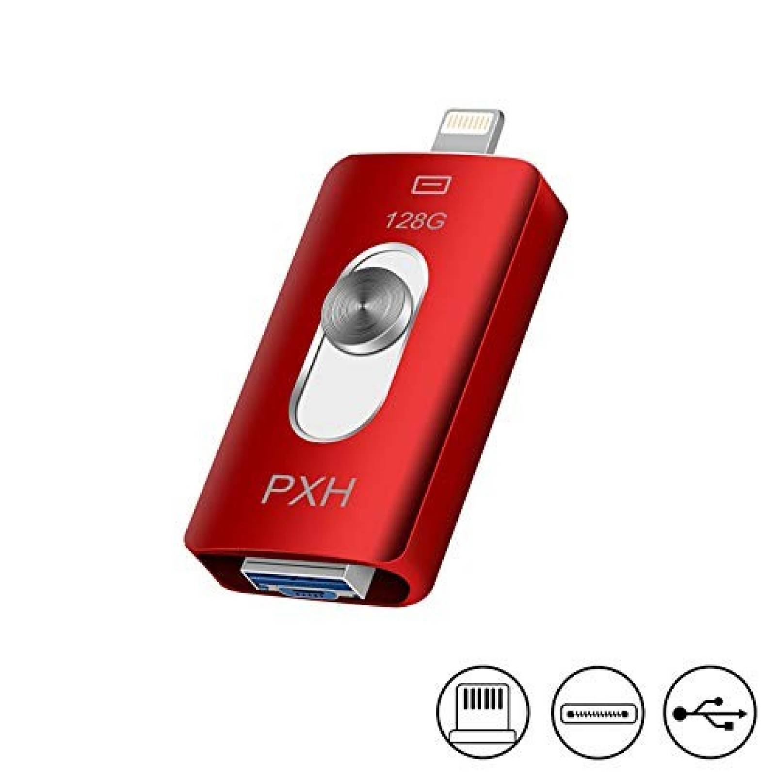 Memoria USB PXH 128GB Compatible iOS Android PC -Rojo