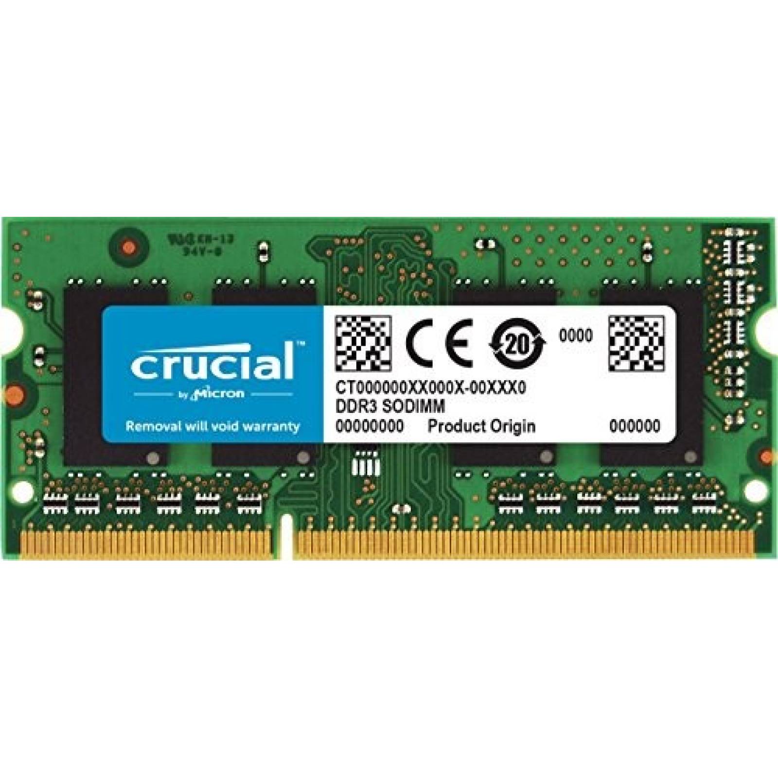 Memoria RAM Crucial 8GB 204 pin SODIMM DDR3 PC3-12800