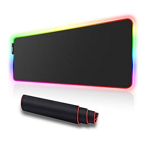 Mouse Pad luxcoms Antideslizante con Luz LED RGB -Negro