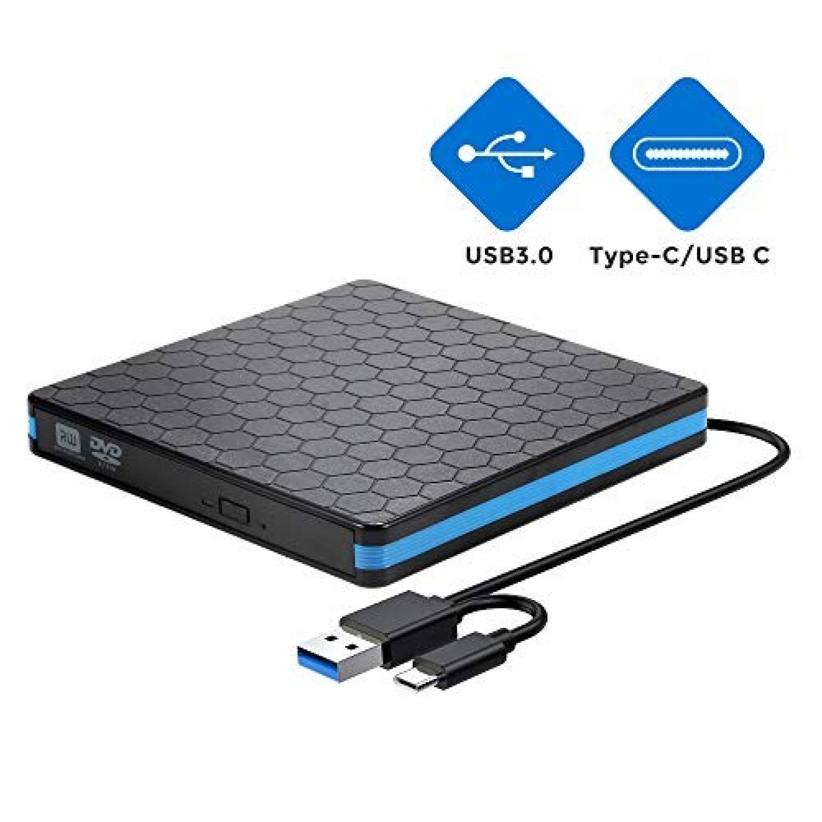 Unidad CD externa RayCue USB 3.0 C óptico