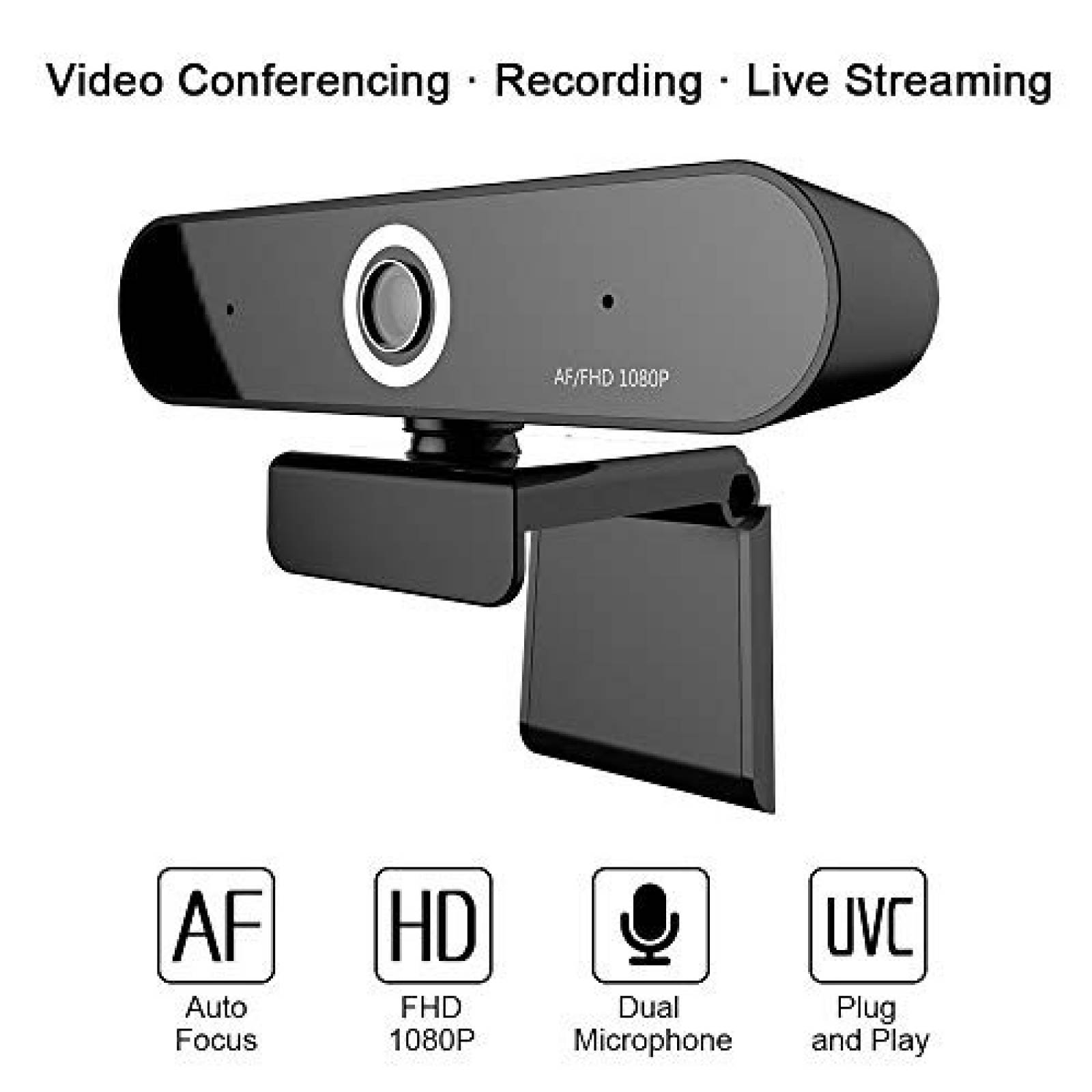Webcam FUVISION FHD 1080P micrófono dual auto focus USB